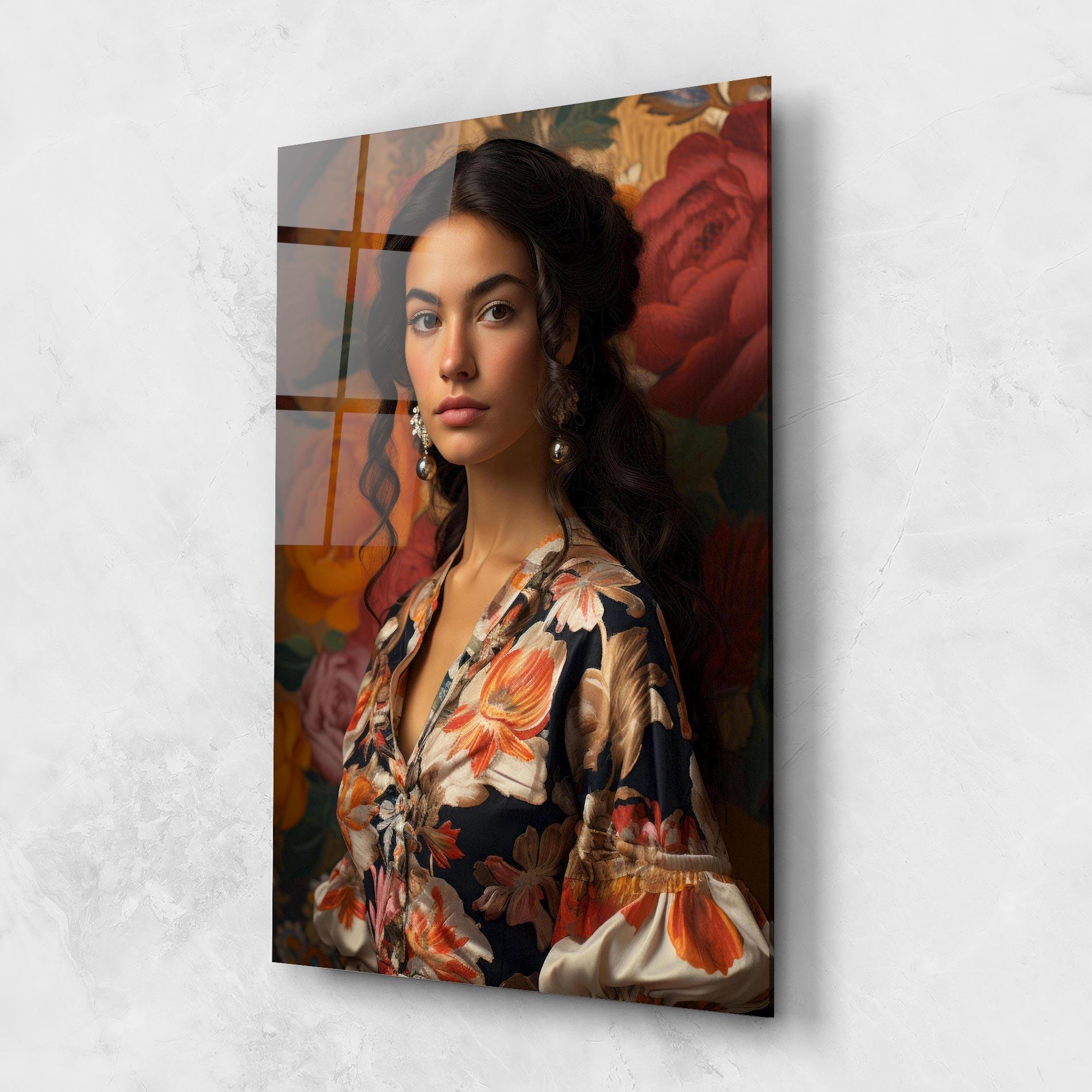 Üvegkép Floral Dress Lady mockup 1