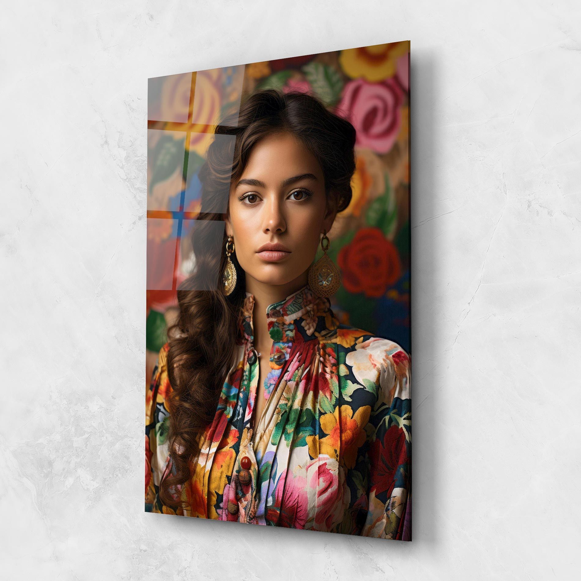 Floral Dress Long Hair mockup 1