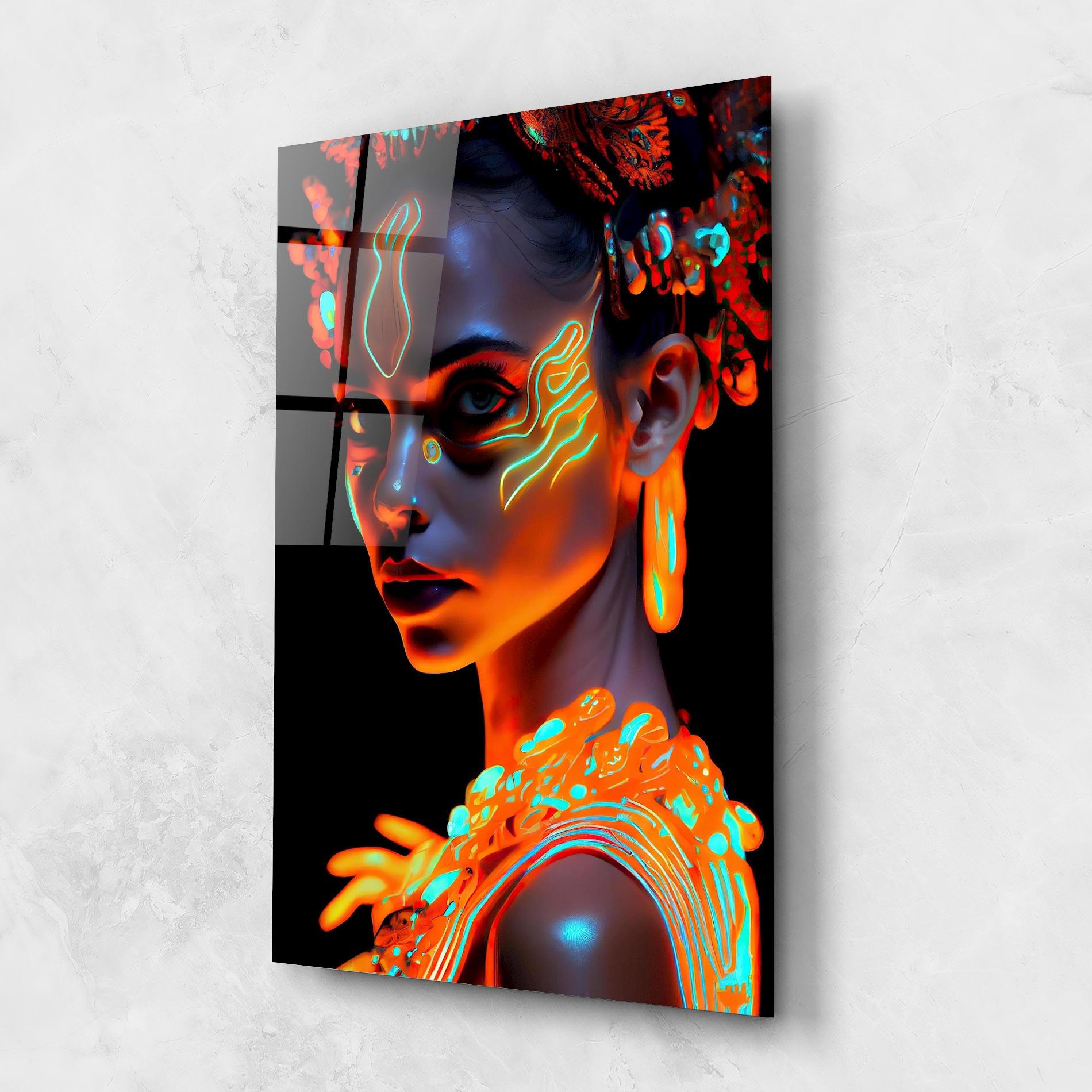 Üvegkép Glowing Face Paint mockup 1