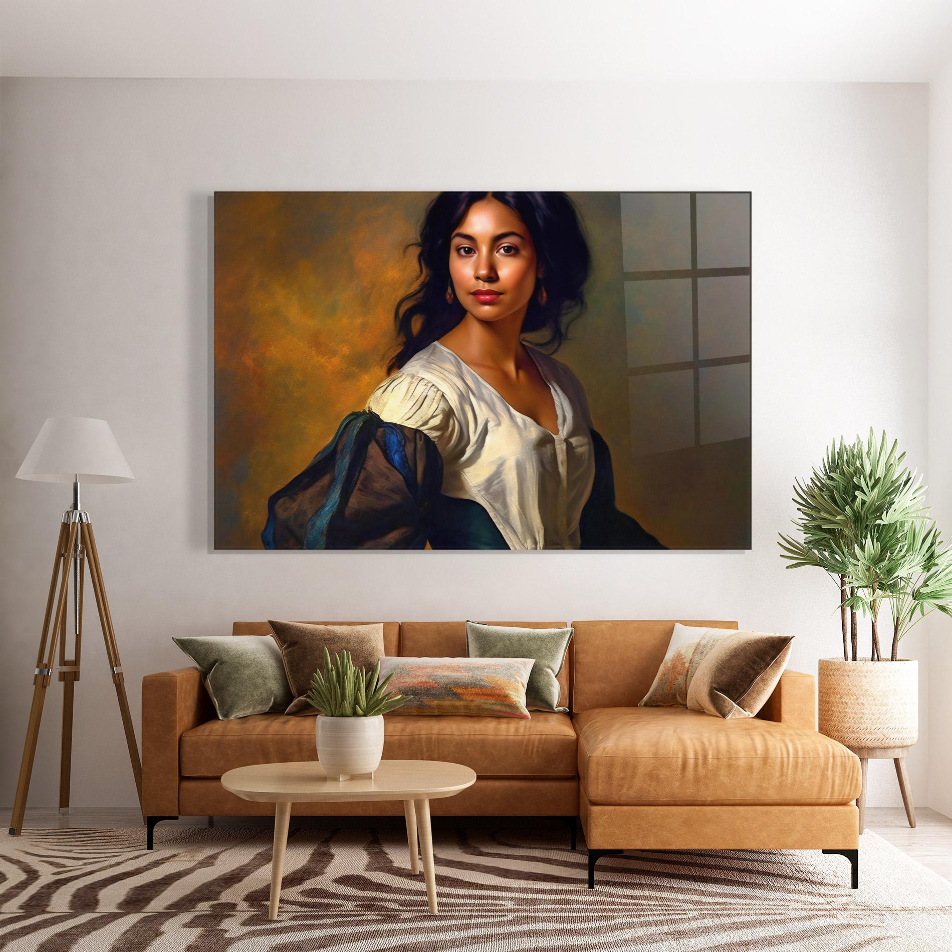 Üvegkép Beautiful Brunette Art mockup 7