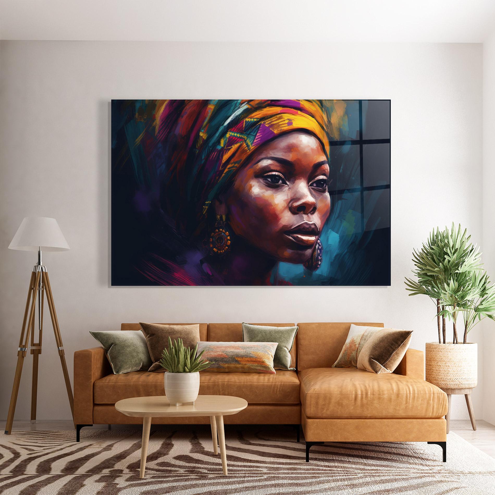 Üvegkép Black Traditional Woman mockup 7