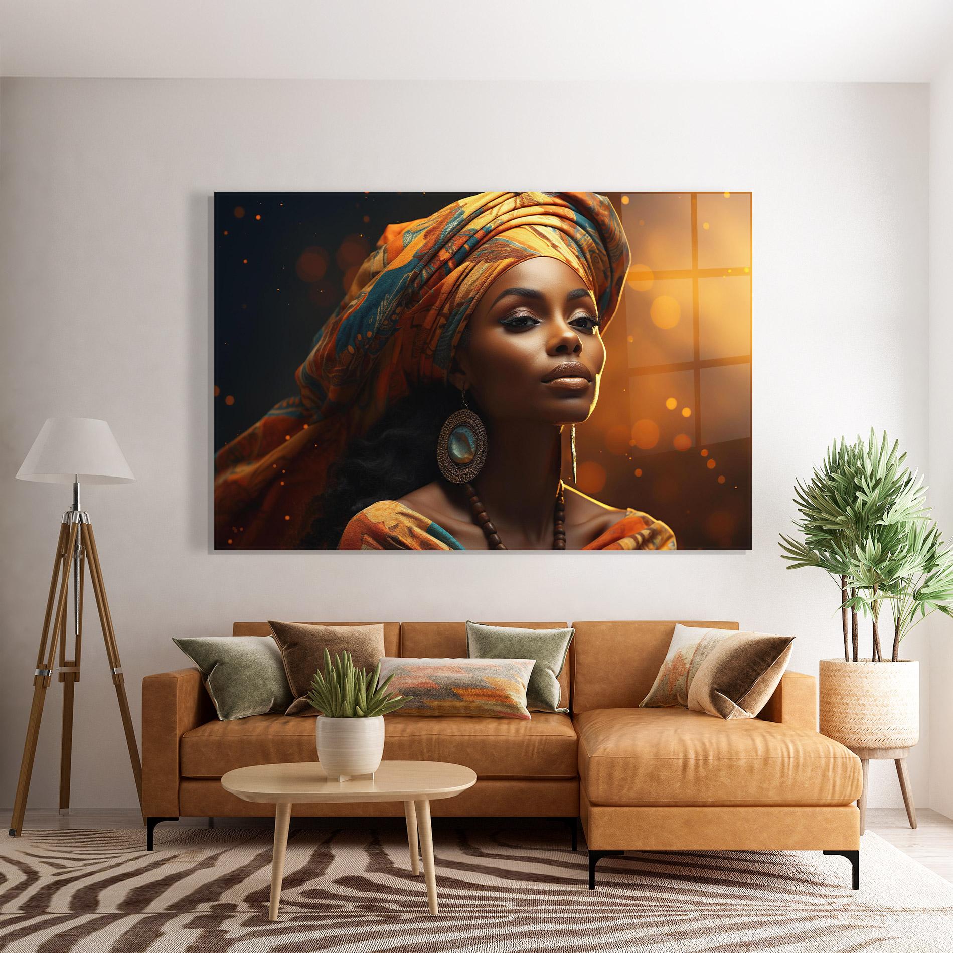 Üvegkép Fashion African Portrait mockup 7