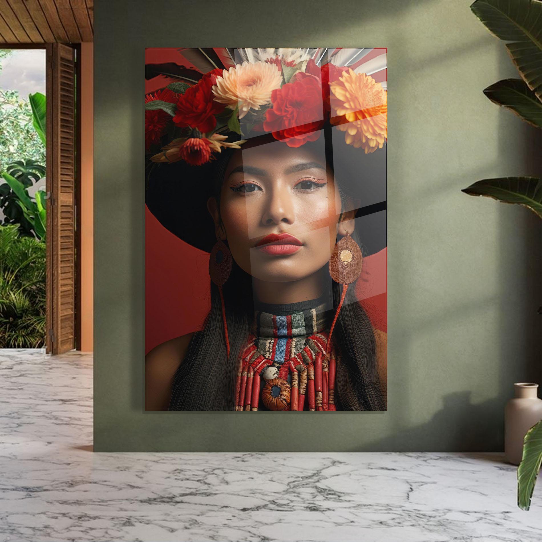 Üvegkép Colorful Flowers Hat mockup 7