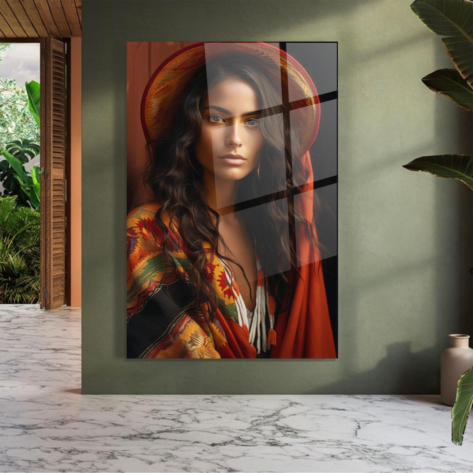 Üvegkép Colorful Hat And Scarf mockup 7