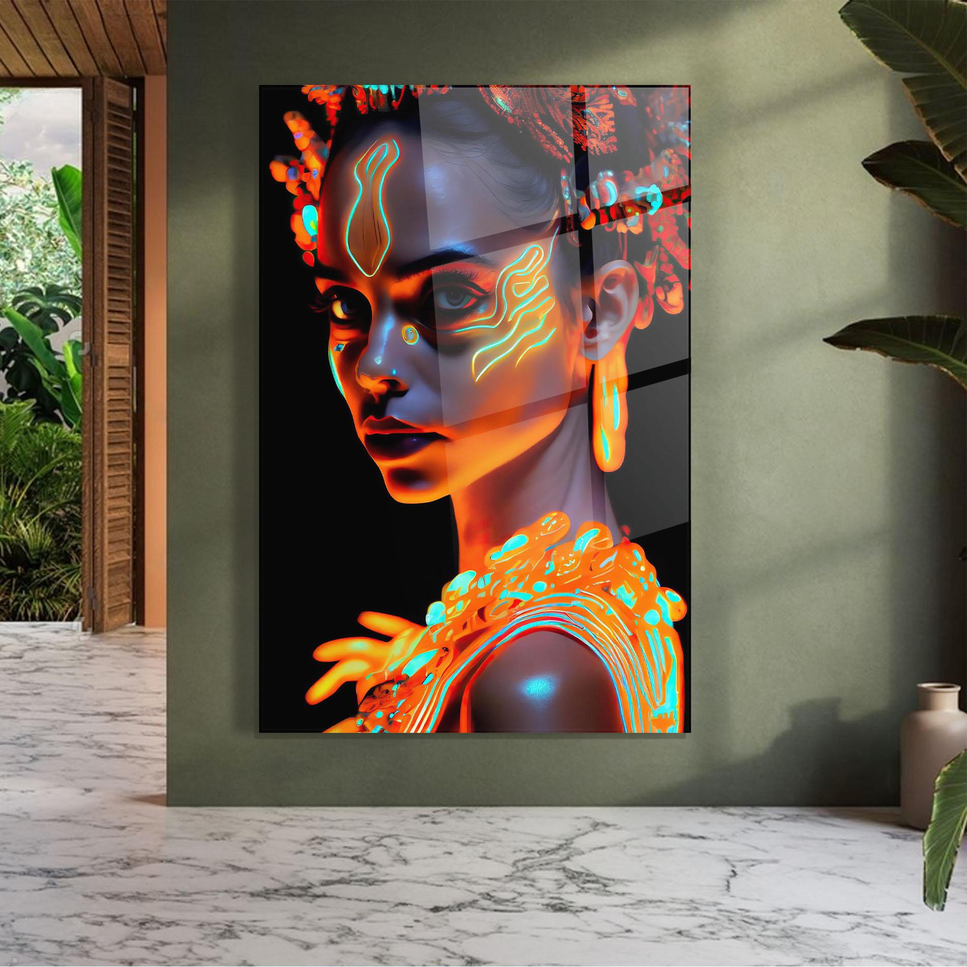 Üvegkép Glowing Face Paint mockup 7