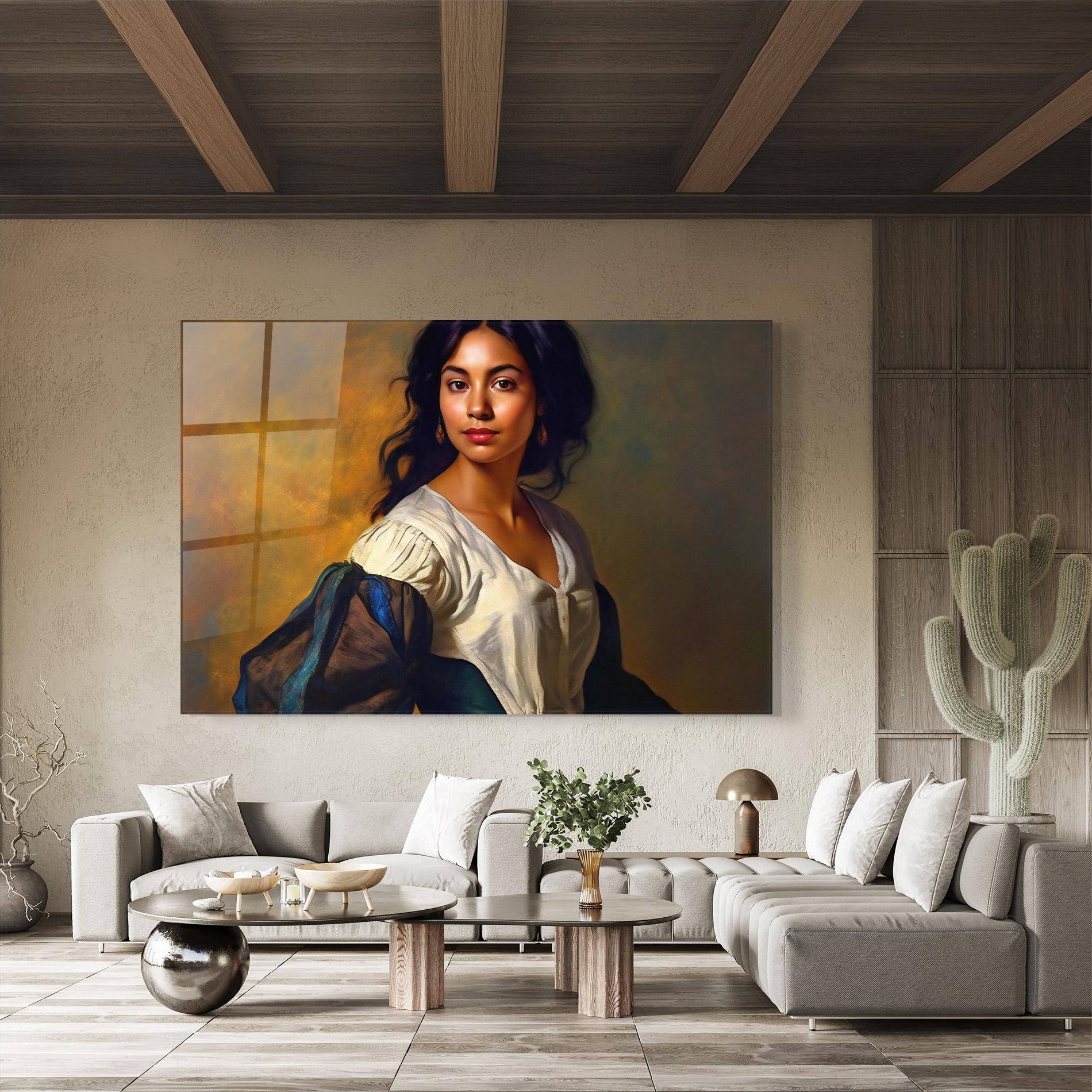 Üvegkép Beautiful Brunette Art mockup 8