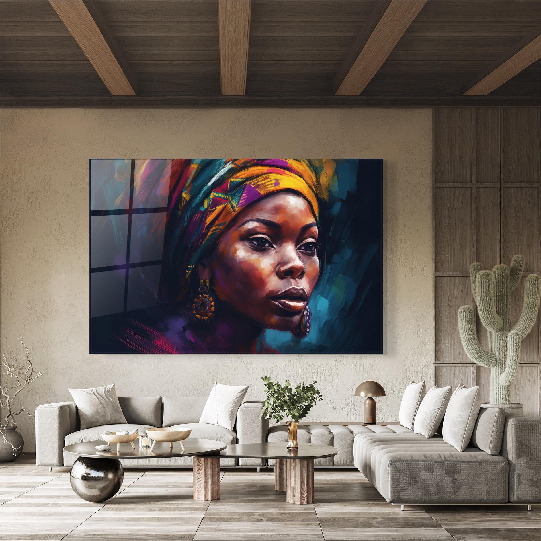 Üvegkép Black Traditional Woman mockup 8