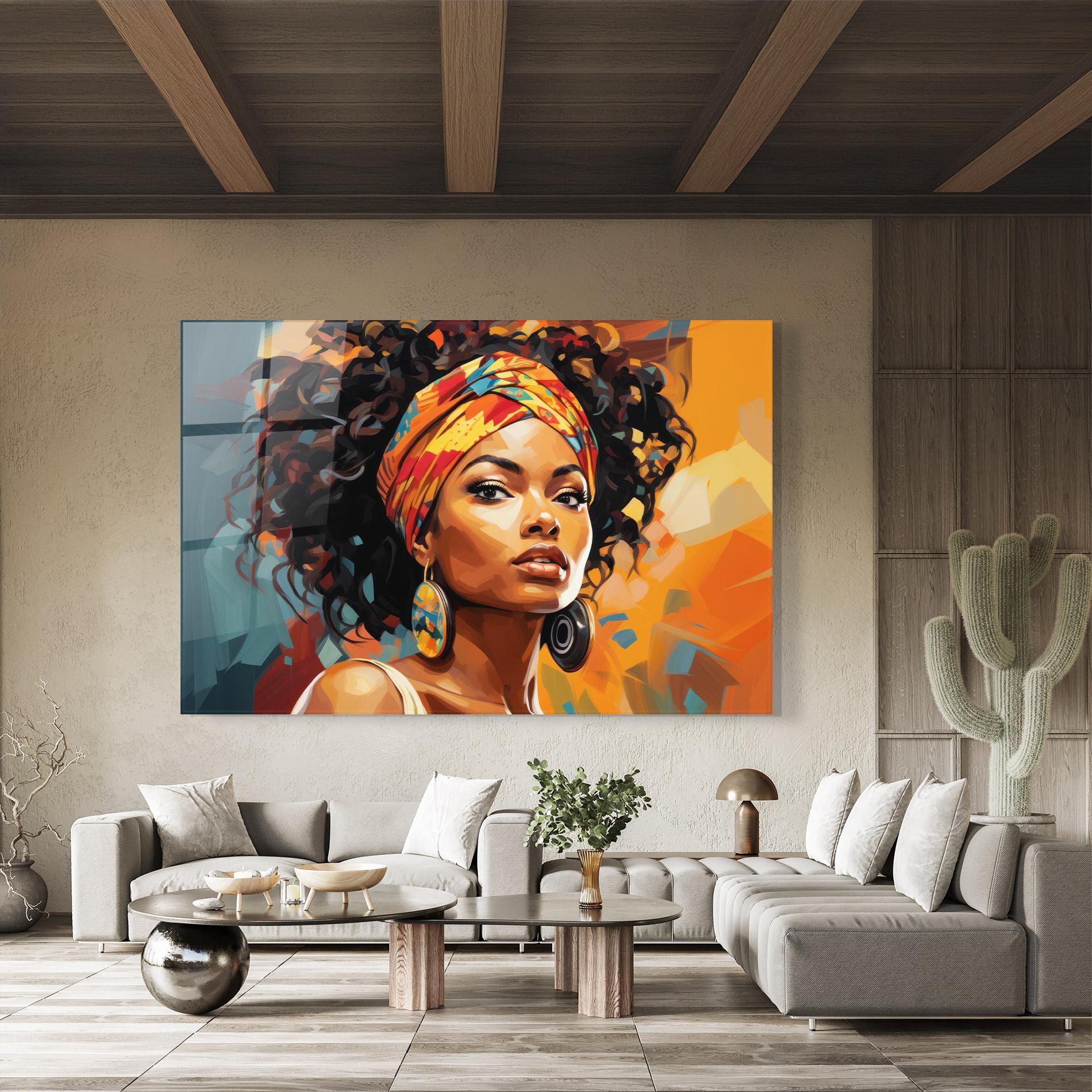 Üvegkép Colorful Ethic Portrait mockup 8