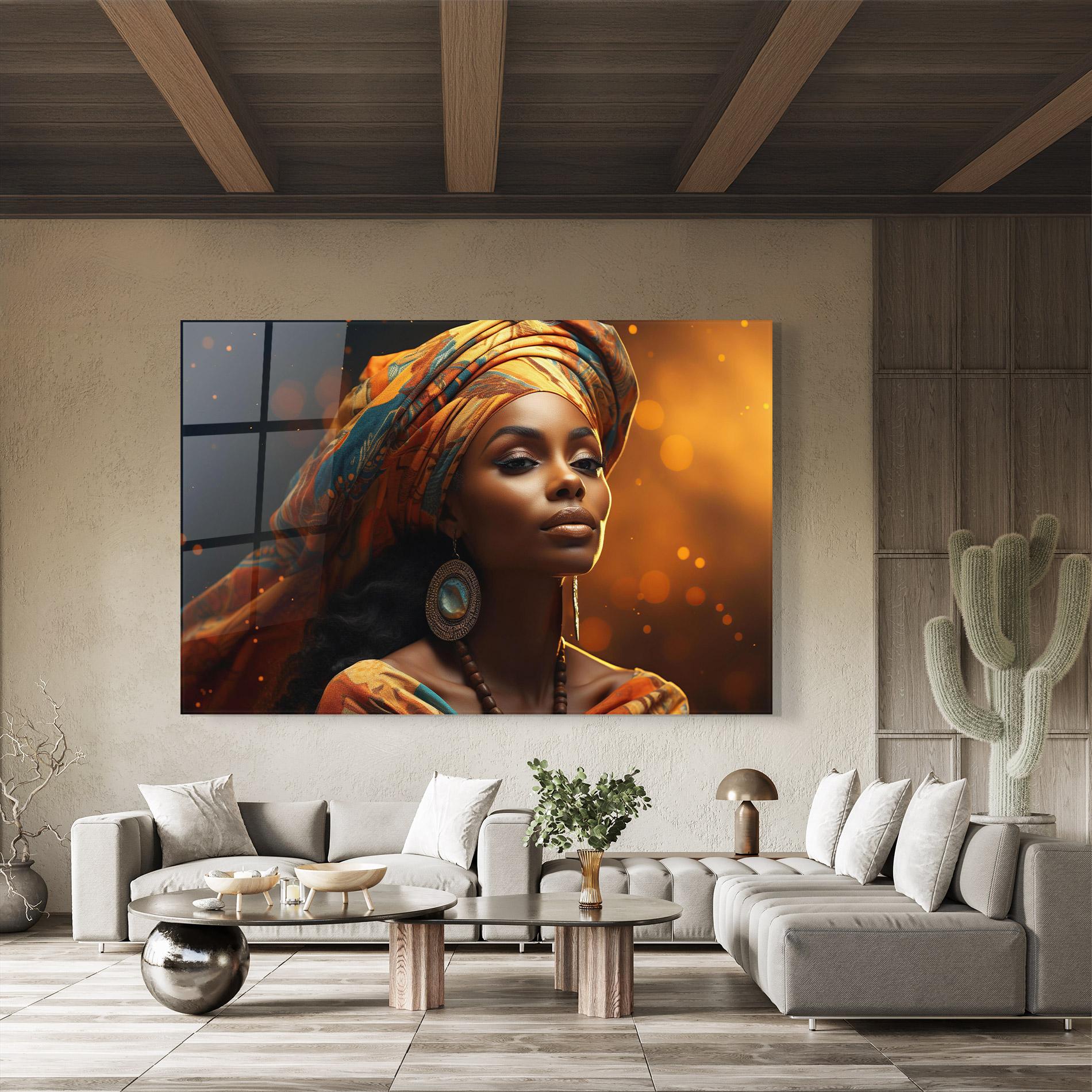 Üvegkép Fashion African Portrait mockup 8