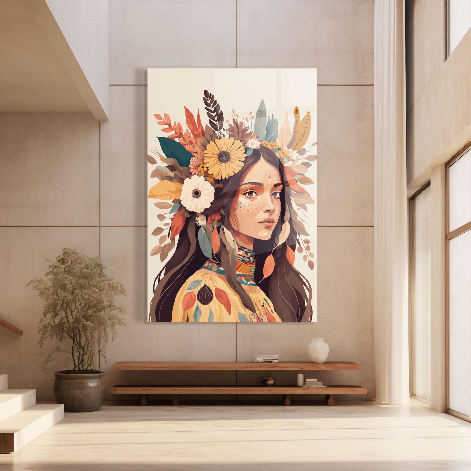 Üvegkép Boho Girl mockup 8