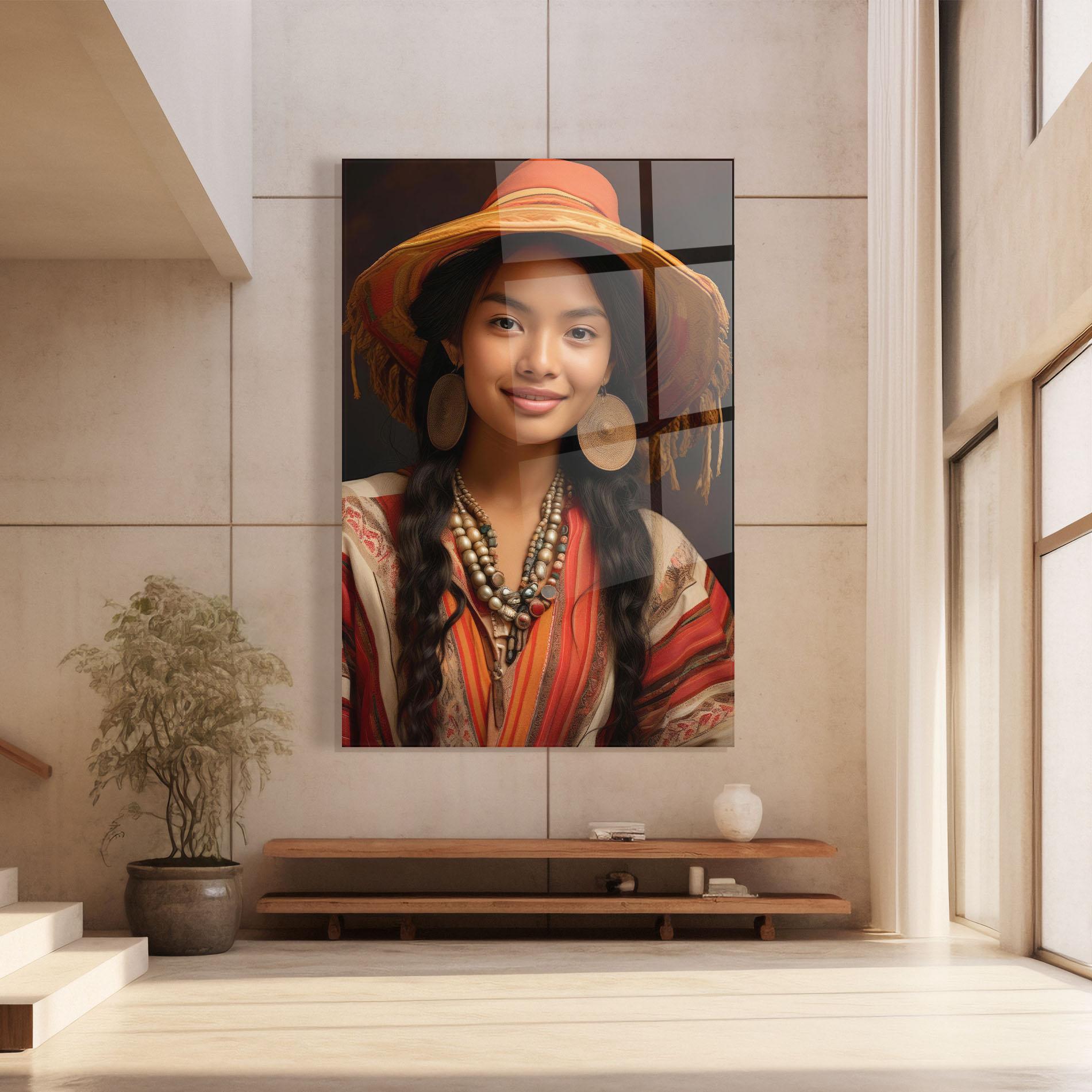 Üvegkép Colorful Earrings And Hat mockup 8