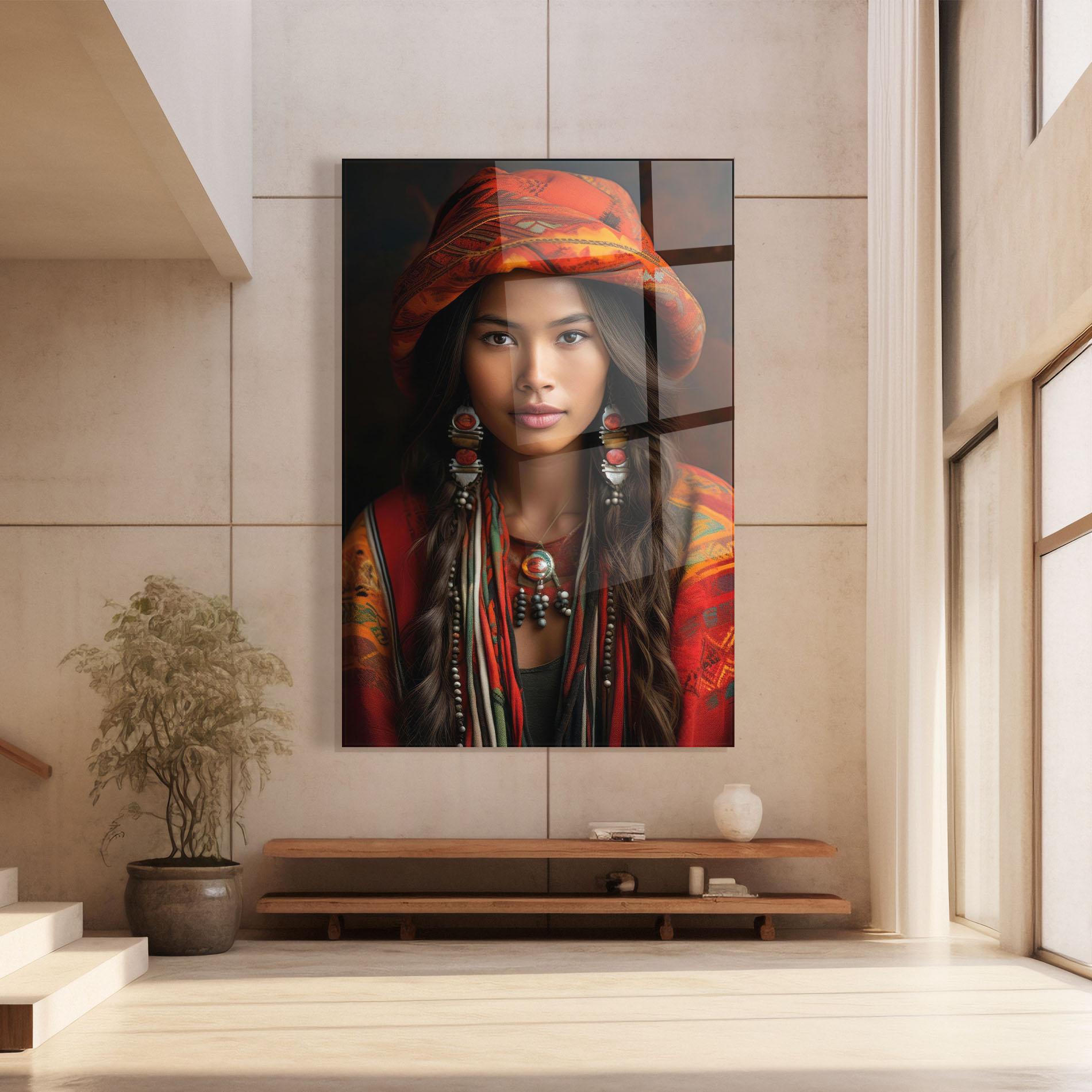 Üvegkép Colorful Hat And Earrings mockup 8