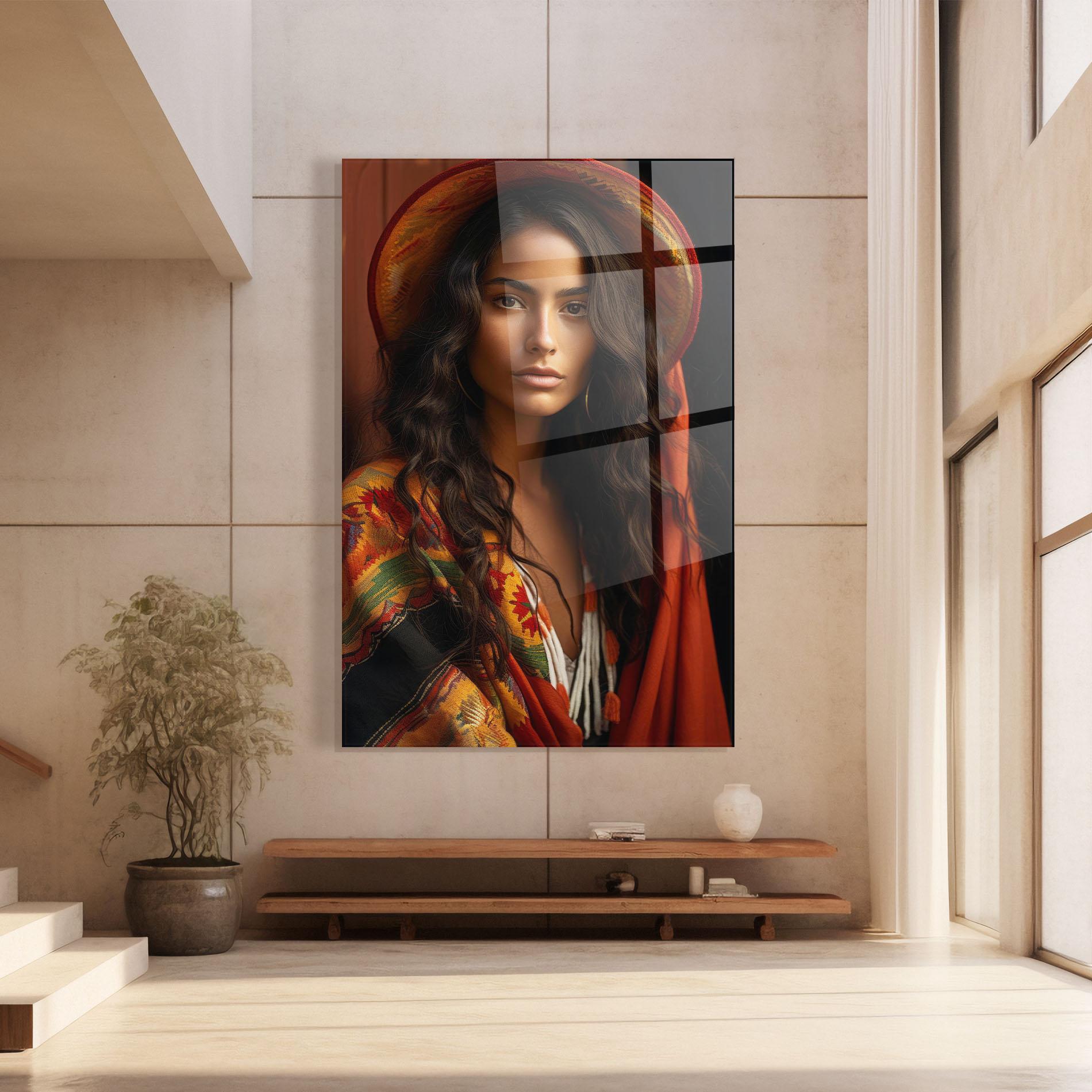 Üvegkép Colorful Hat And Scarf mockup 8