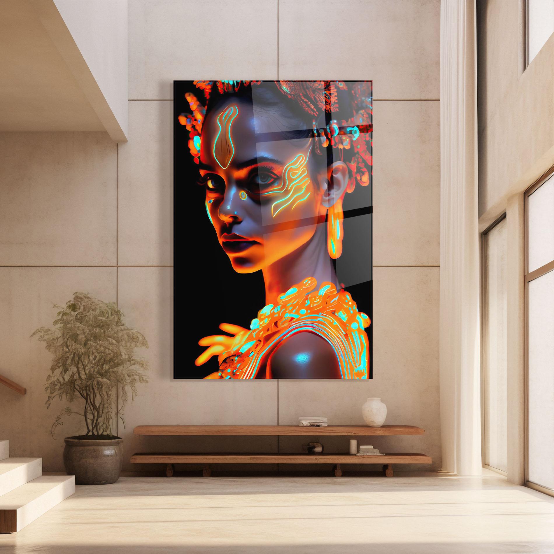 Üvegkép Glowing Face Paint mockup 8