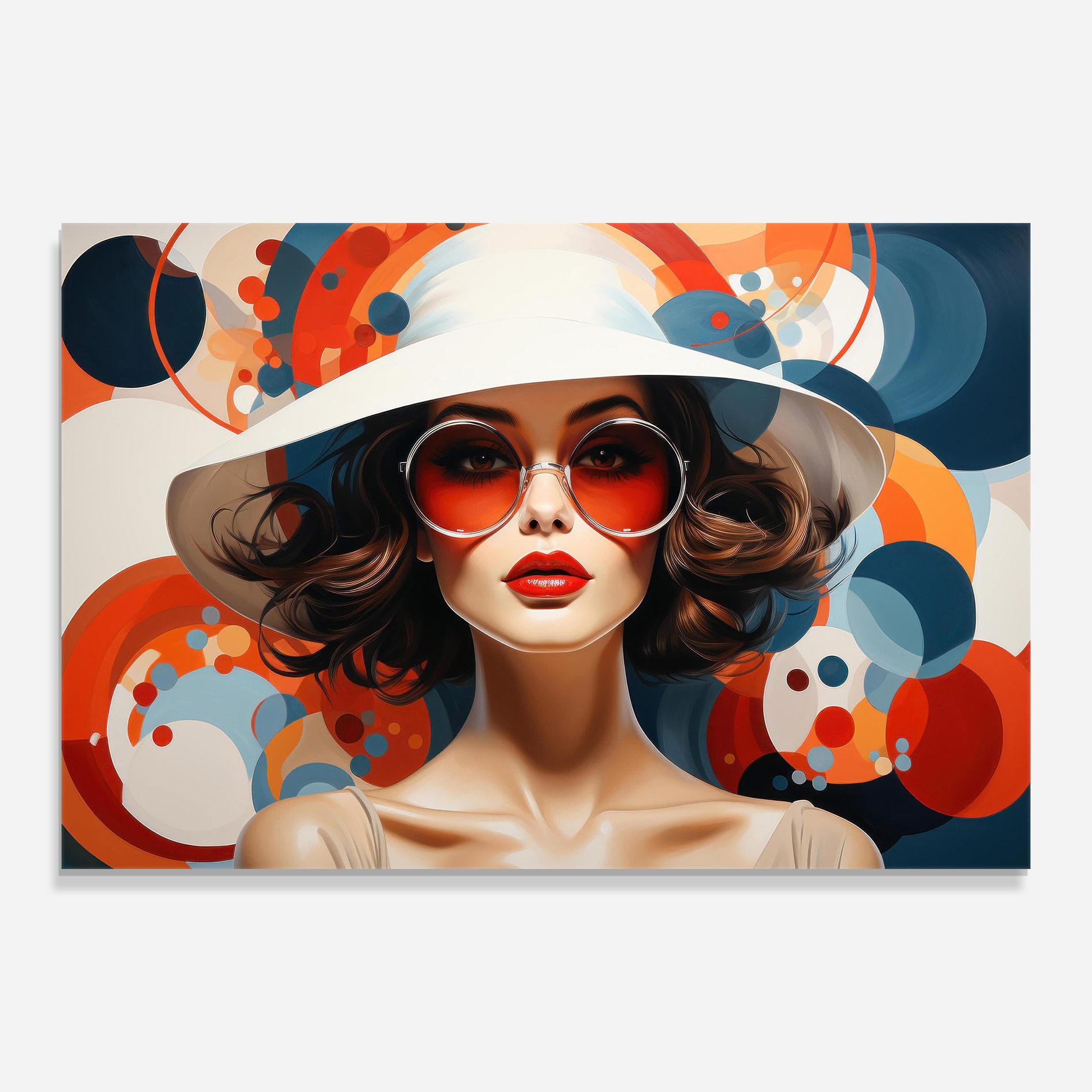 Üvegkép Big Glasses Woman mockup 0