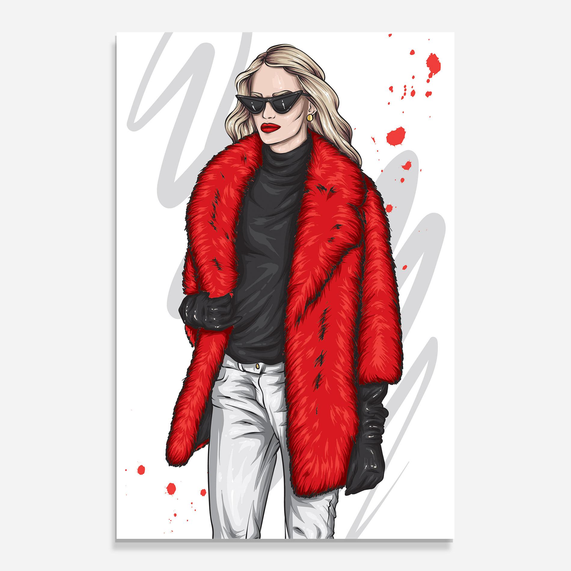 Üvegkép Black Blouse Woman mockup 0