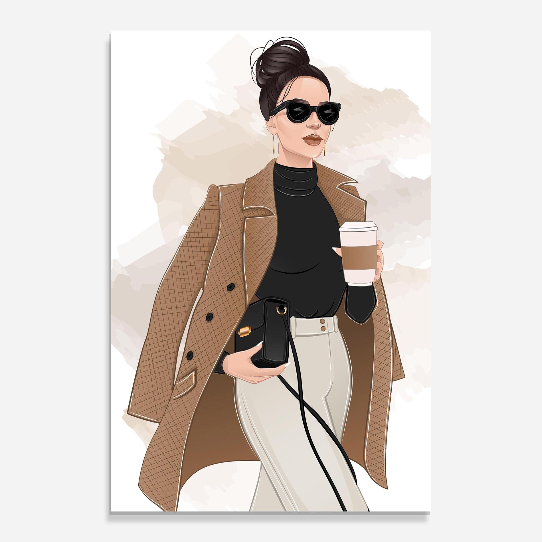 Üvegkép Modern Coffee Outfit mockup 0