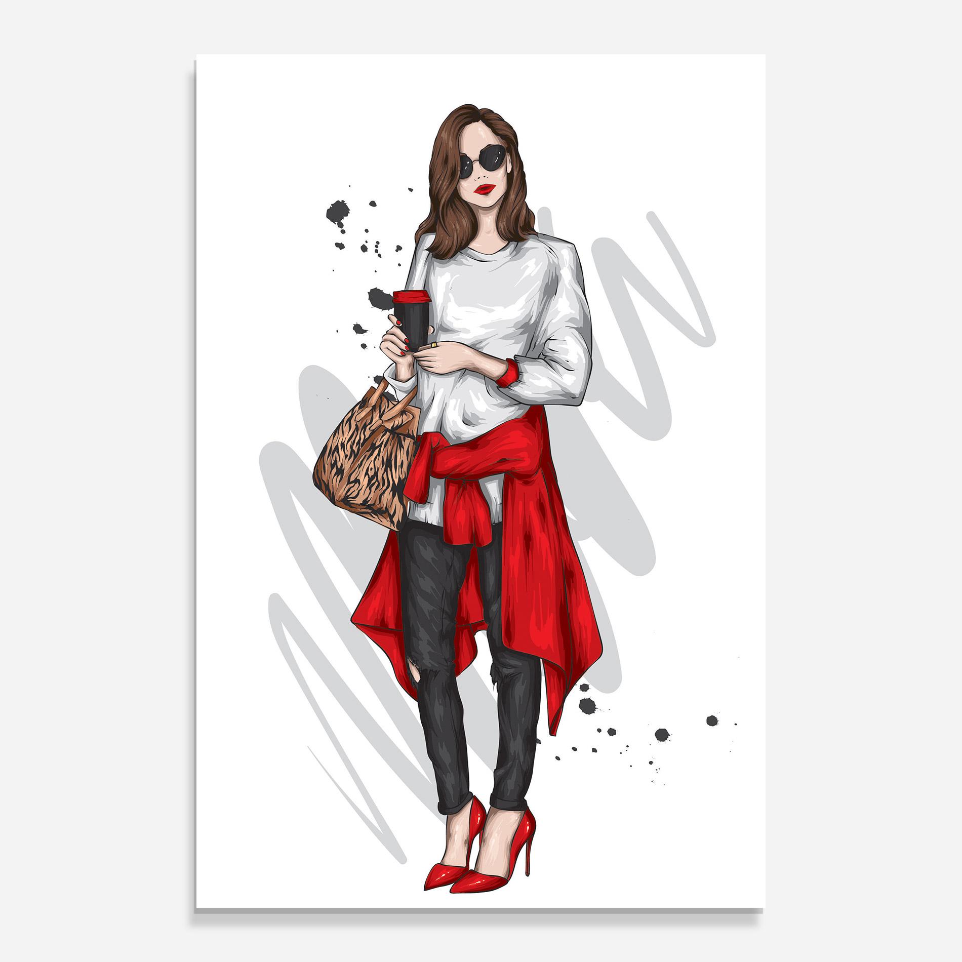 Üvegkép White Blouse Woman mockup 0