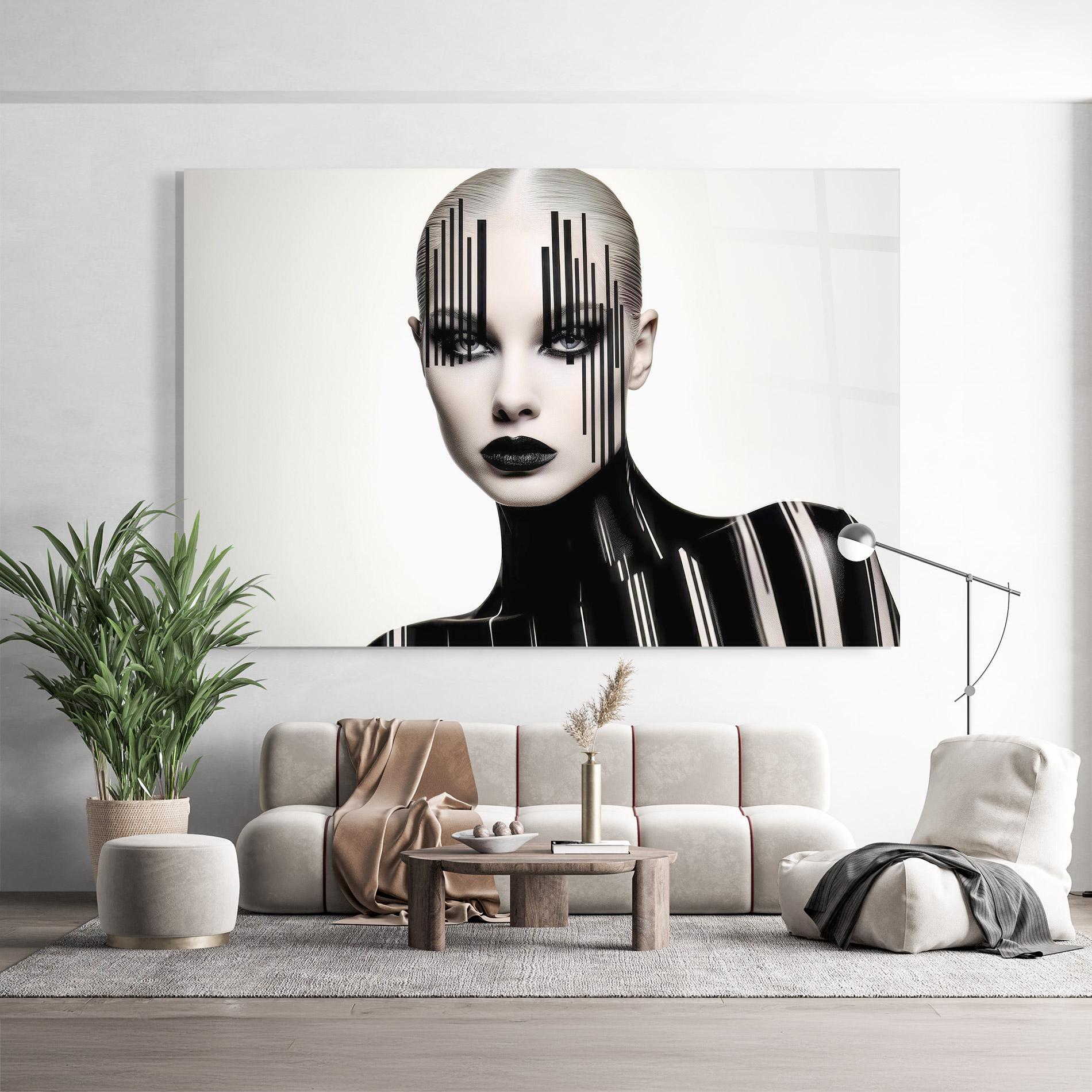 Üvegkép Black Lips And Outfit mockup 9