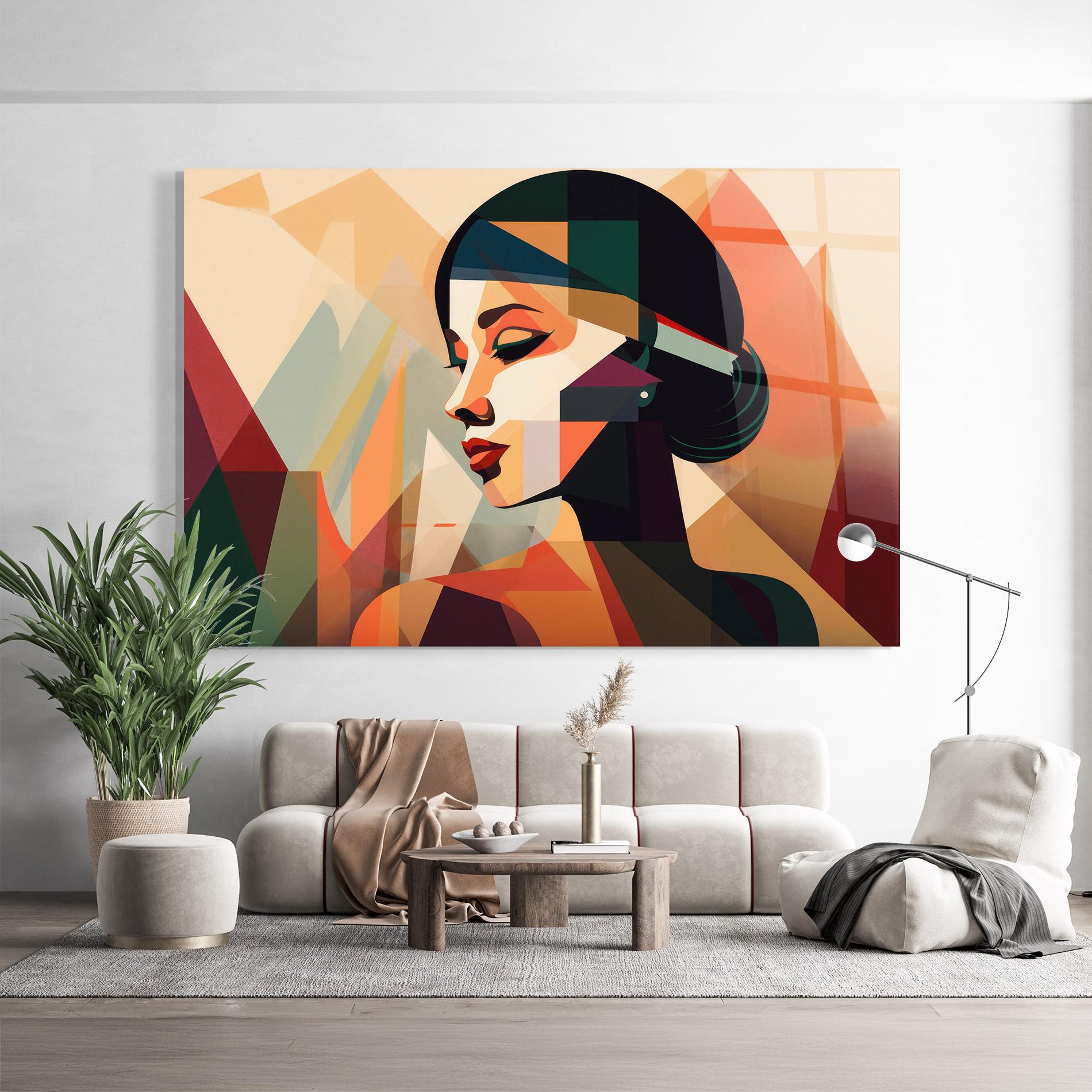 Üvegkép Bold Shapes Lines mockup 9