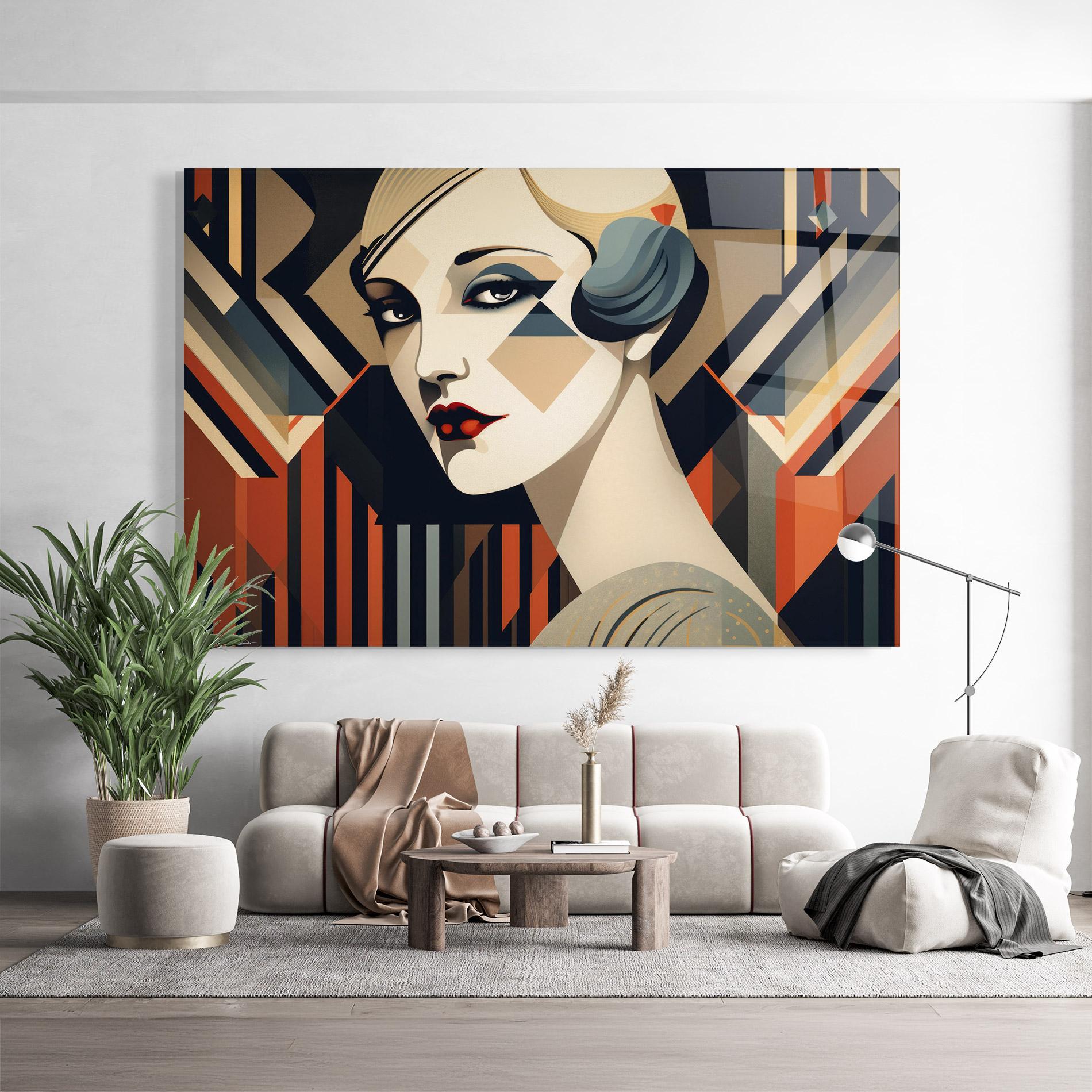 Üvegkép Elegant Portrait Woman mockup 9