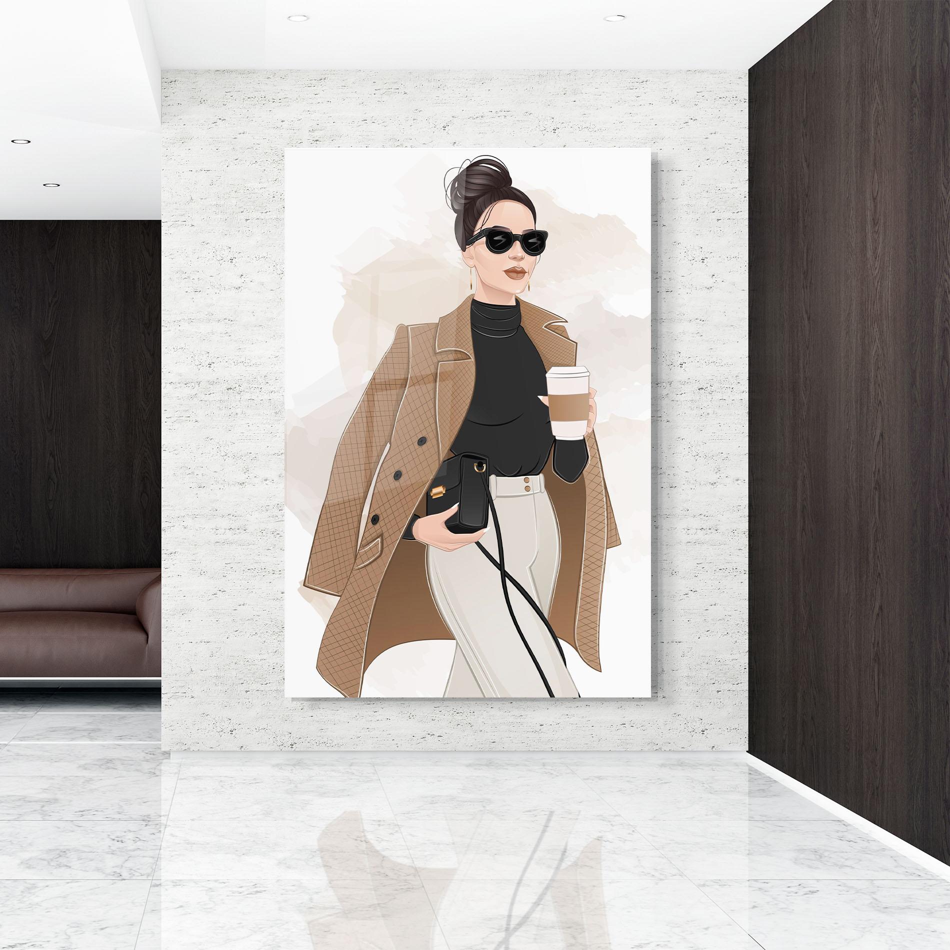 Üvegkép Modern Coffee Outfit mockup 9