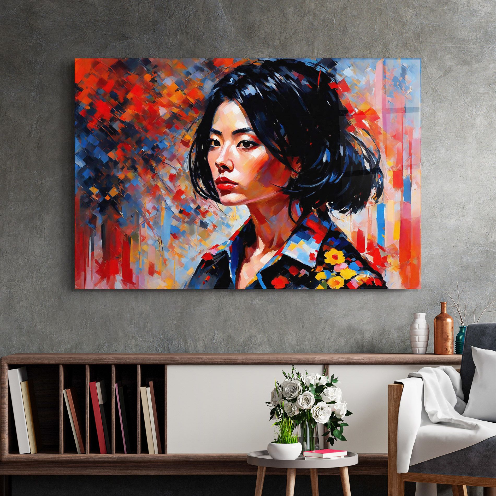 Beautiful Asian Woman mockup 2