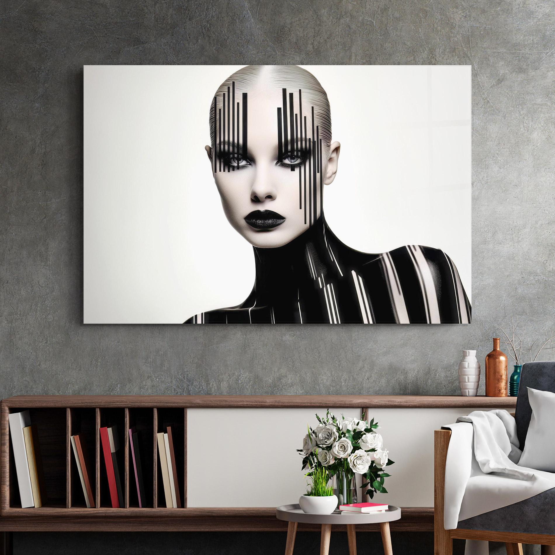 Üvegkép Black Lips And Outfit mockup 2