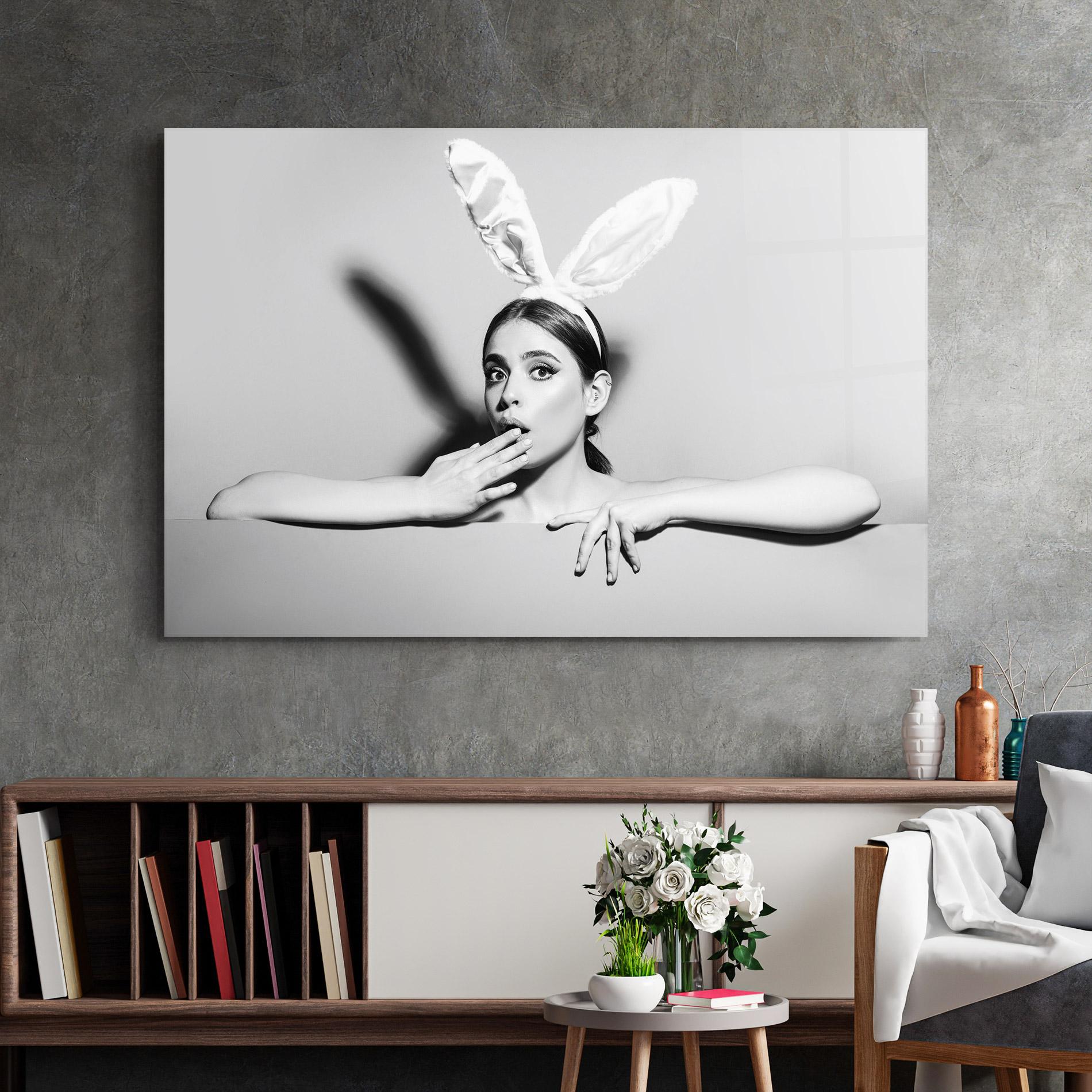 Üvegkép Bunny Ears Peeking mockup 2