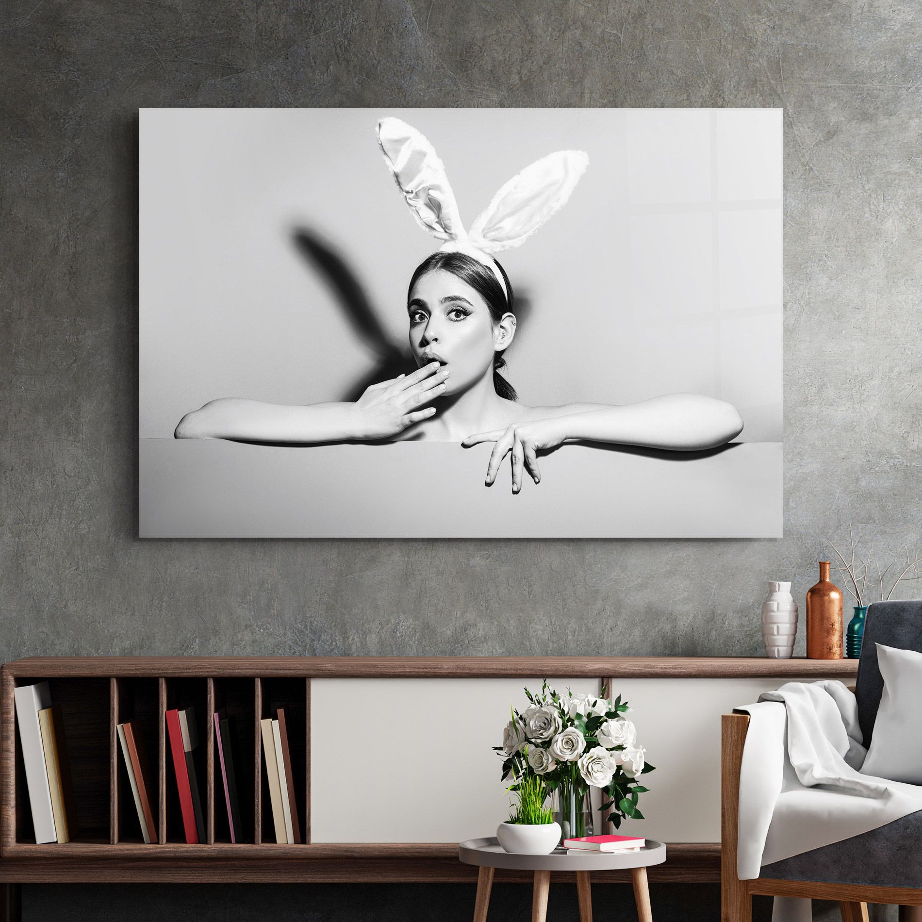 Bunny Ears Peeking mockup 2