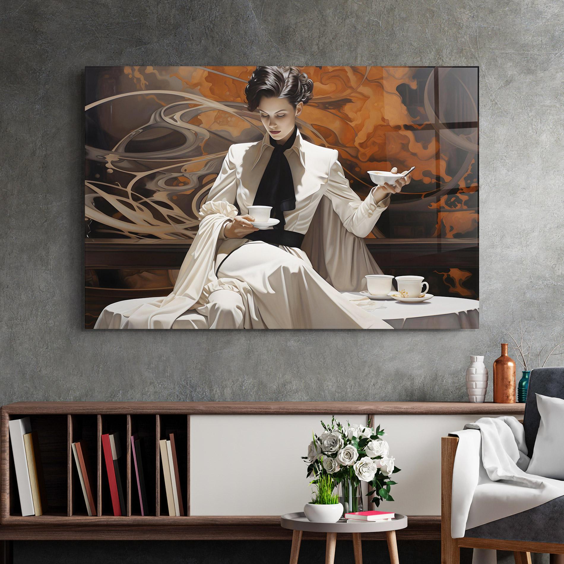 Üvegkép Coffee Woman mockup 2