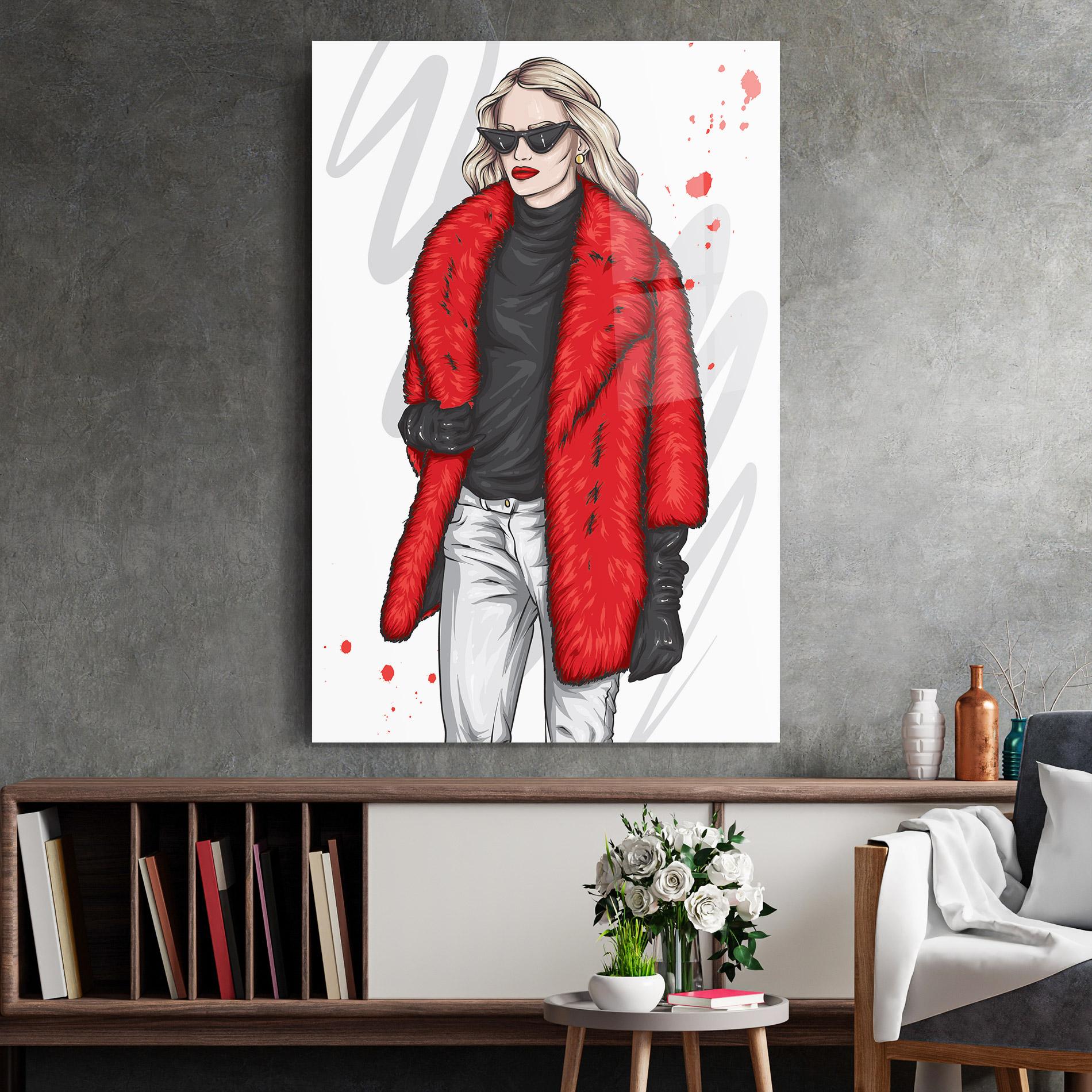 Üvegkép Black Blouse Woman mockup 2