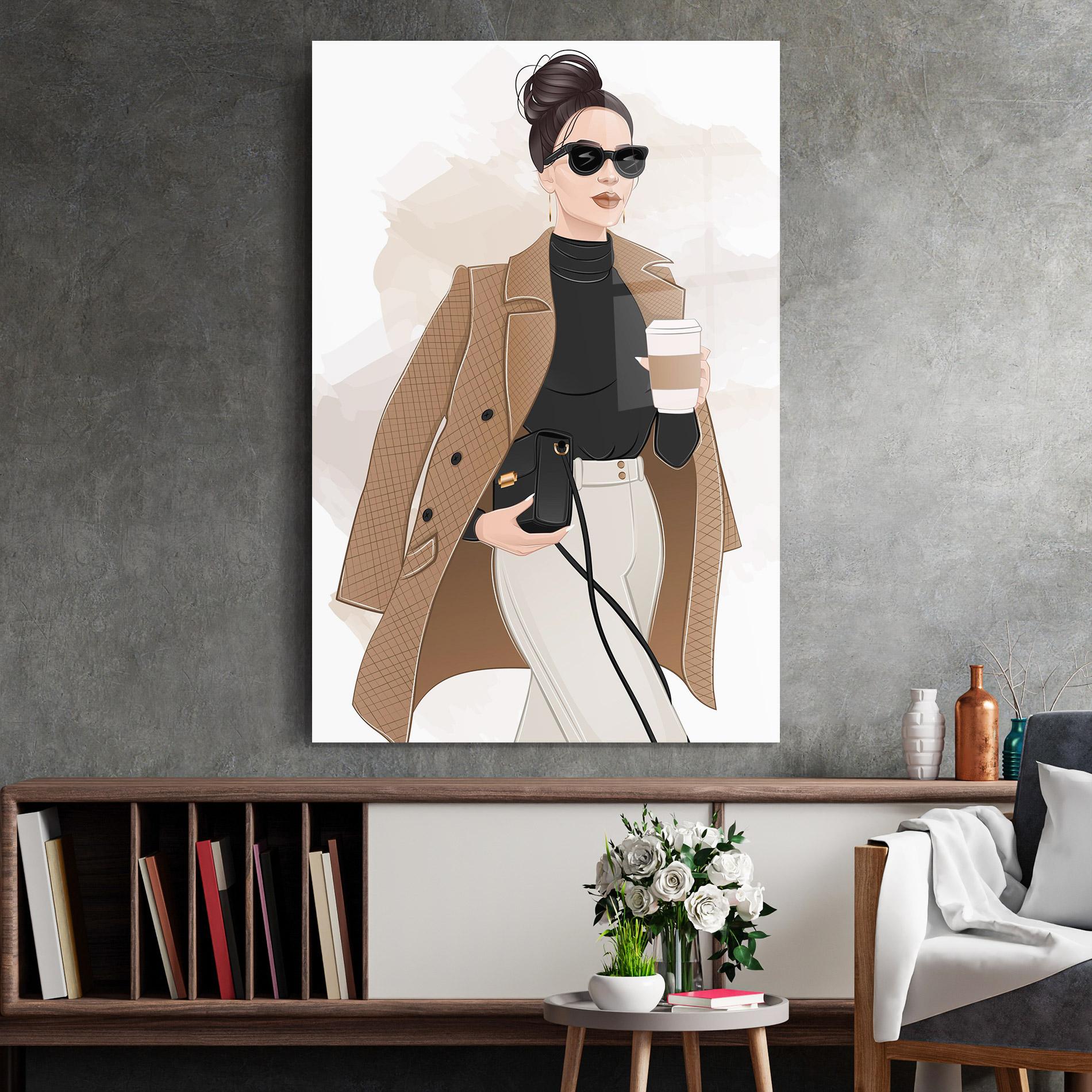 Üvegkép Modern Coffee Outfit mockup 2