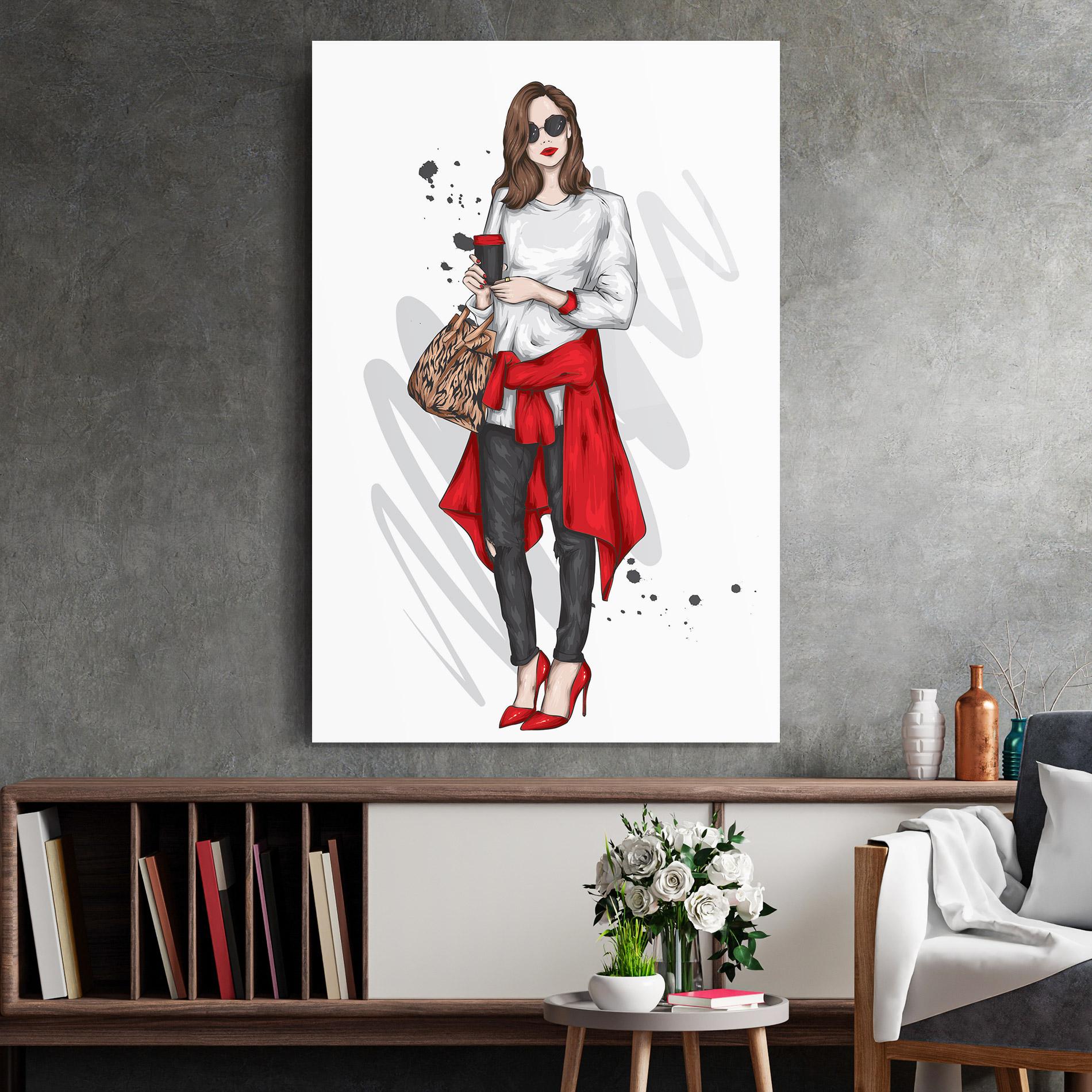 Üvegkép White Blouse Woman mockup 2