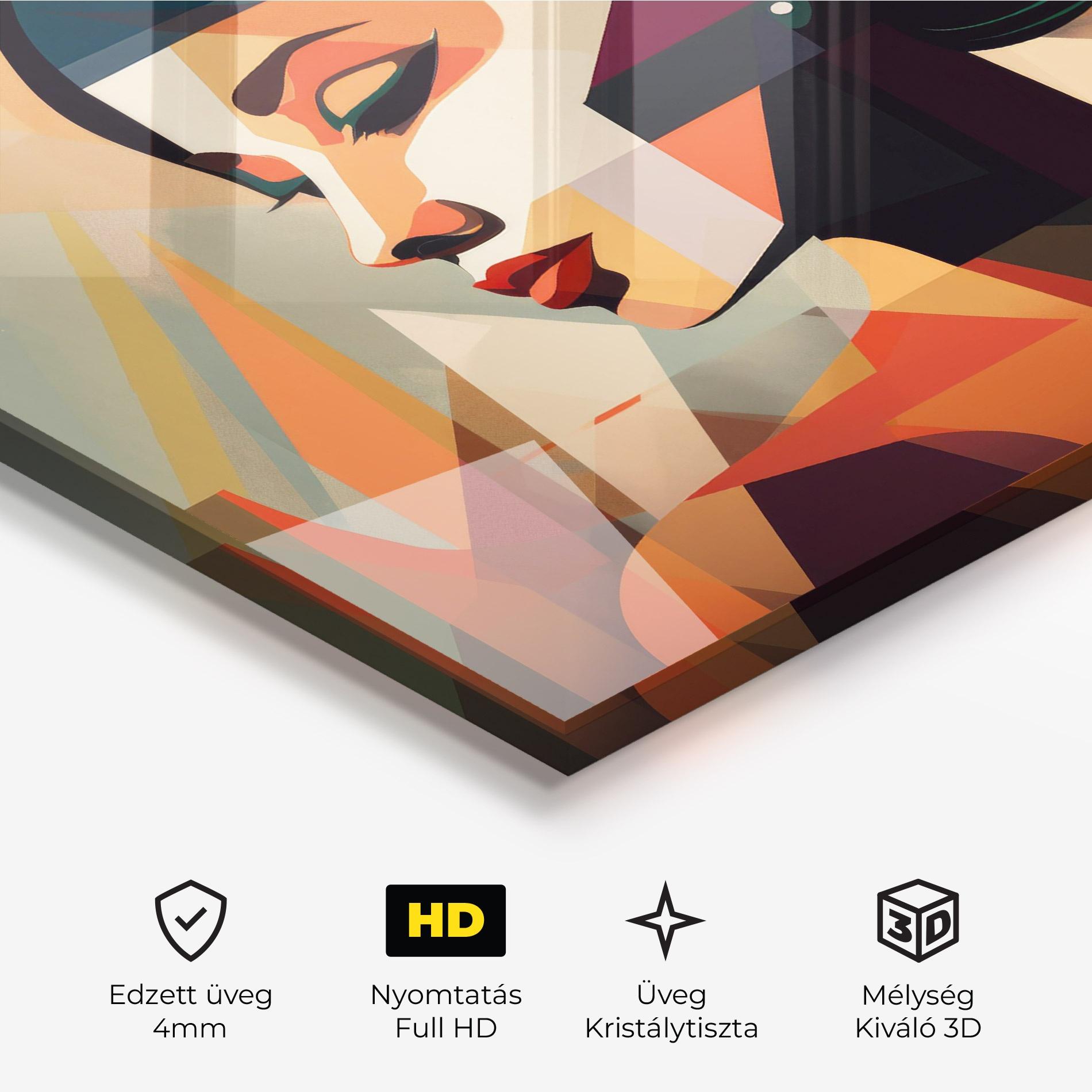 Üvegkép Bold Shapes Lines mockup 3