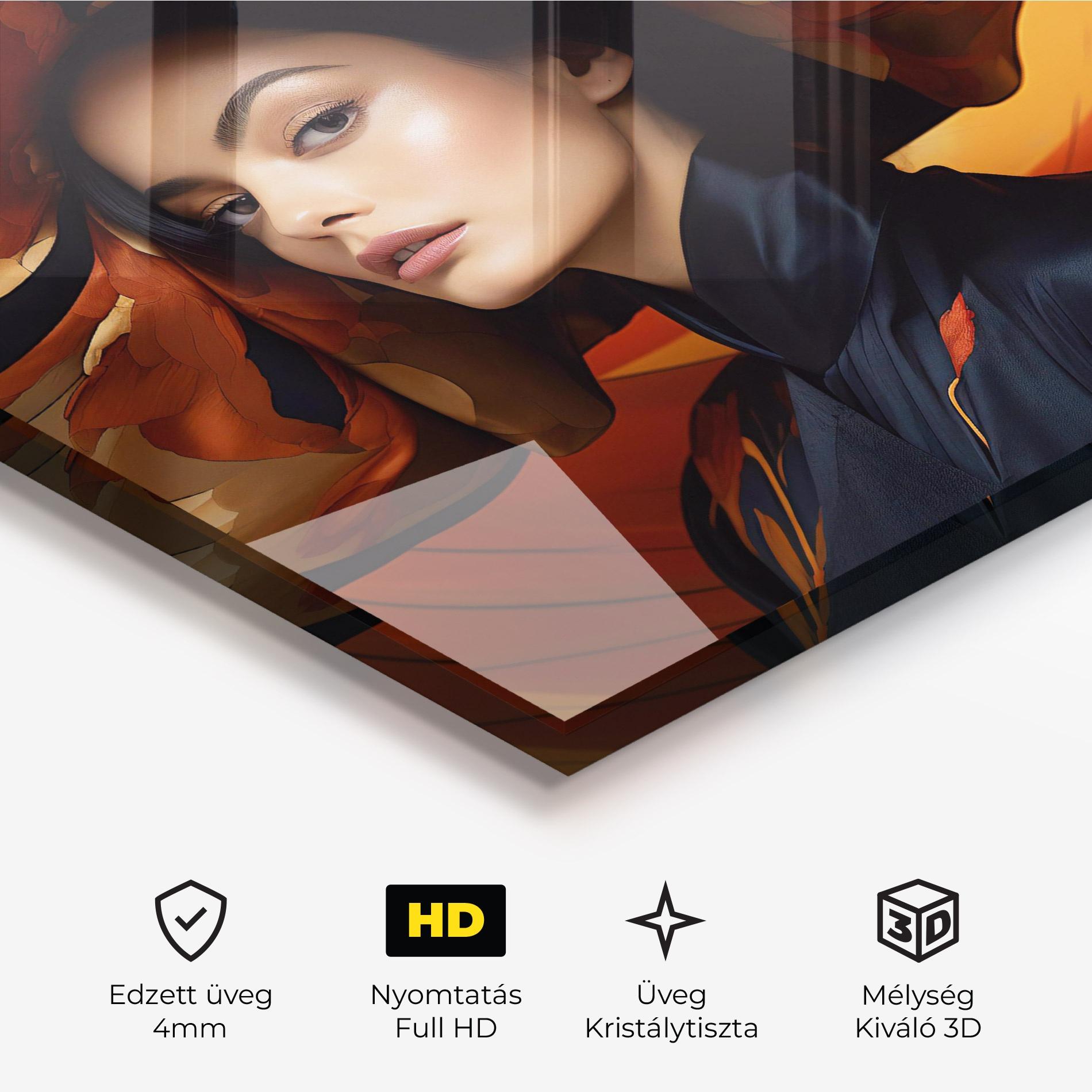 Üvegkép Elegant Hat Woman mockup 3