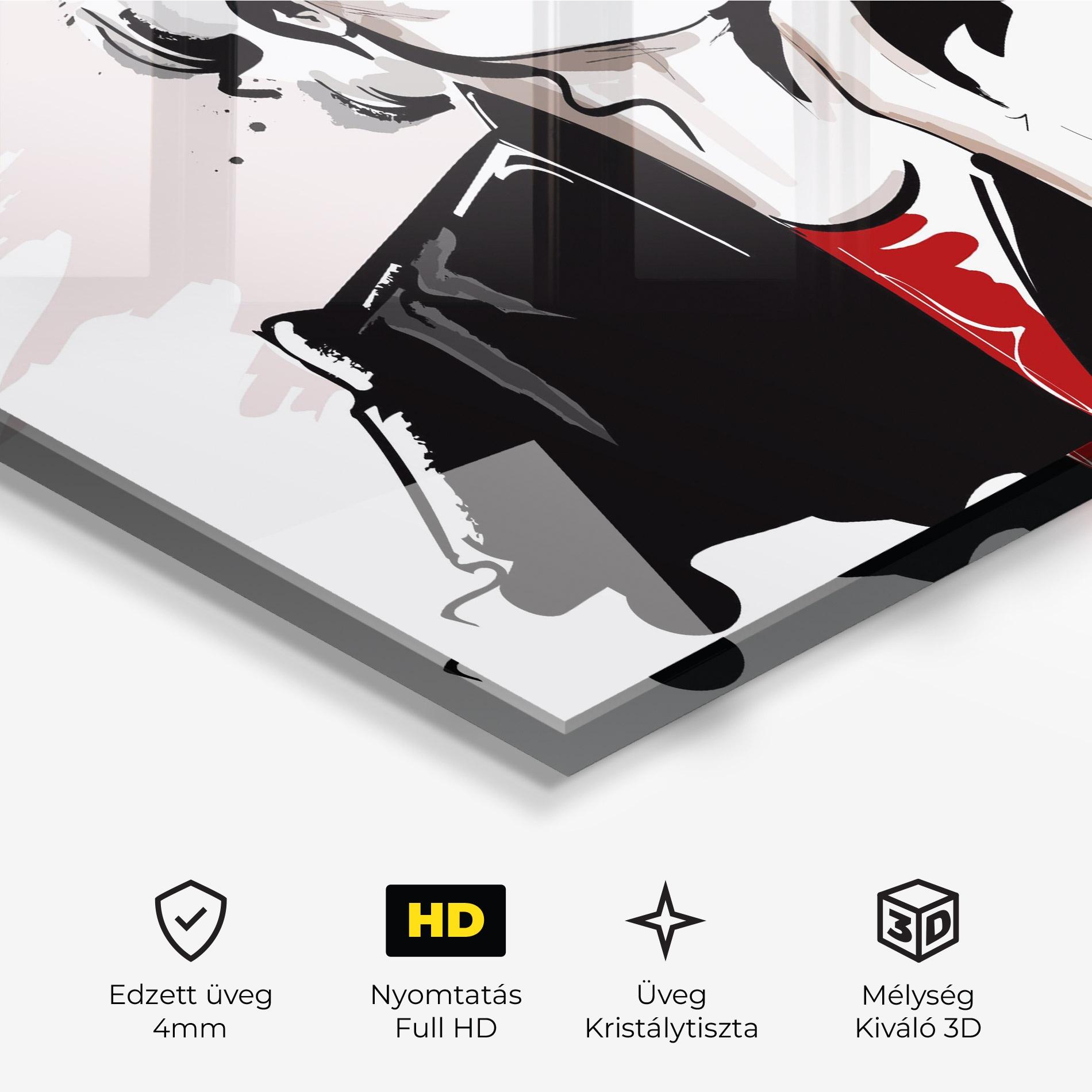 Üvegkép Fashion Red Glasses mockup 3