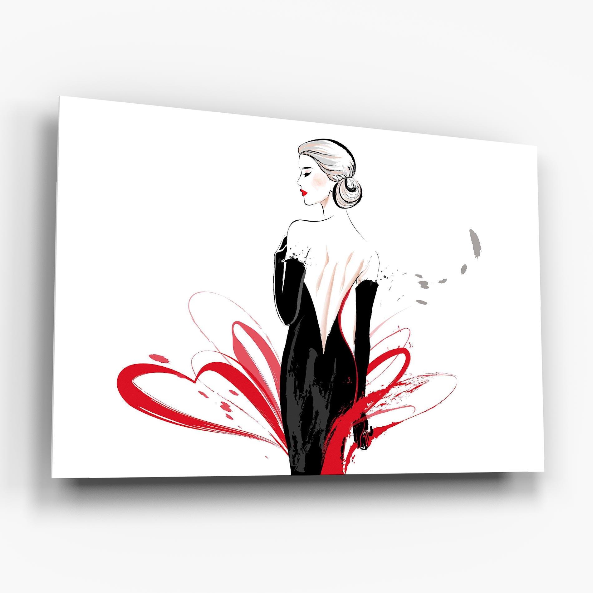 Üvegkép Black Red Dress mockup 6