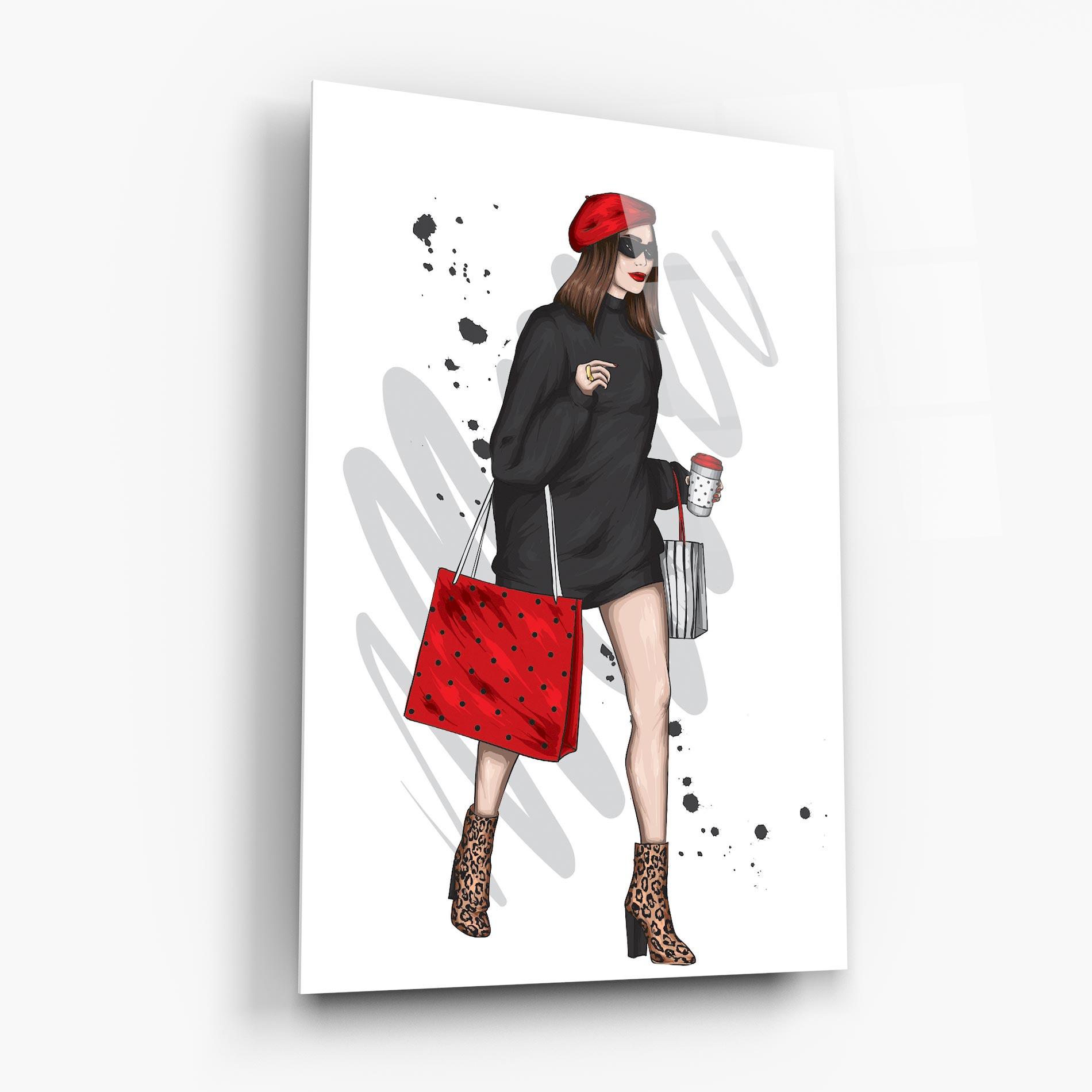 Üvegkép Black Red Outfit mockup 6