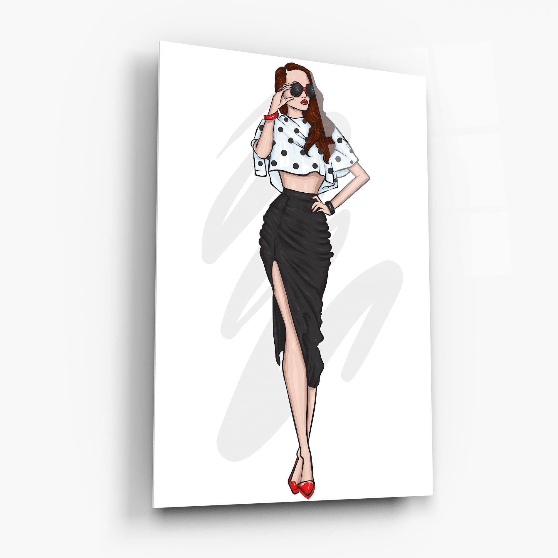 Üvegkép Black Skirt Diva mockup 6