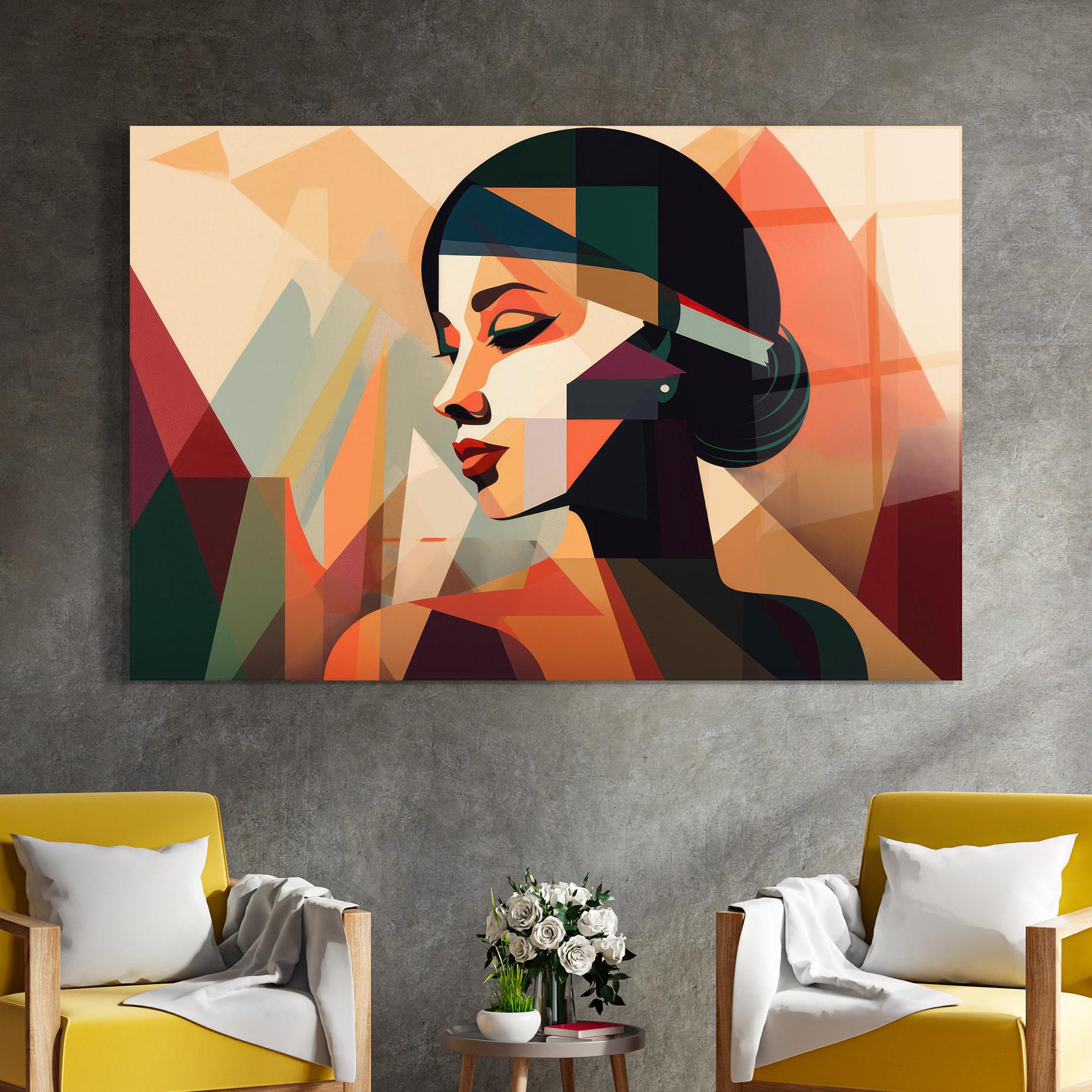 Üvegkép Bold Shapes Lines mockup 4