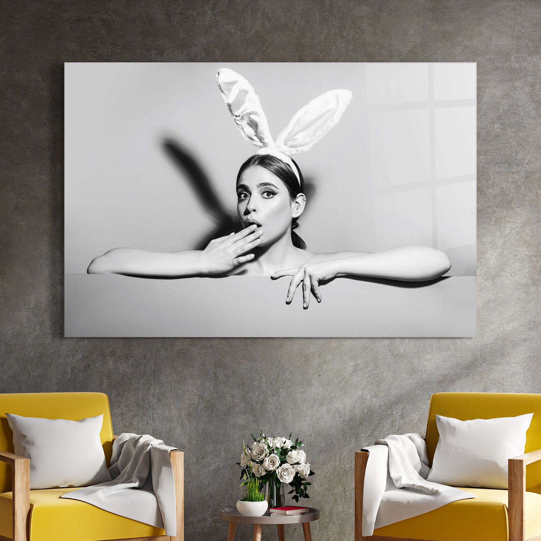 Bunny Ears Peeking mockup 4