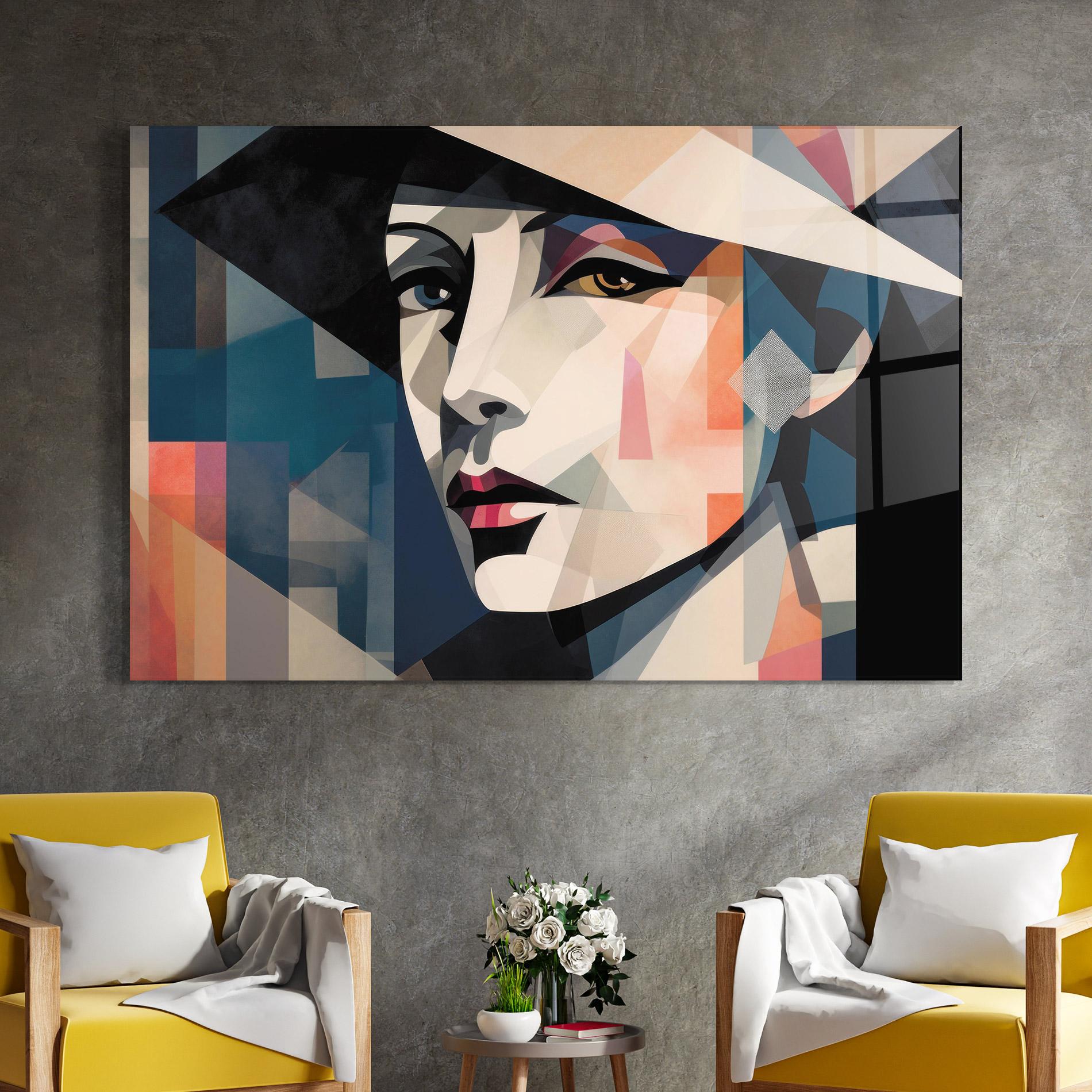 Üvegkép Chicago Portrait mockup 4