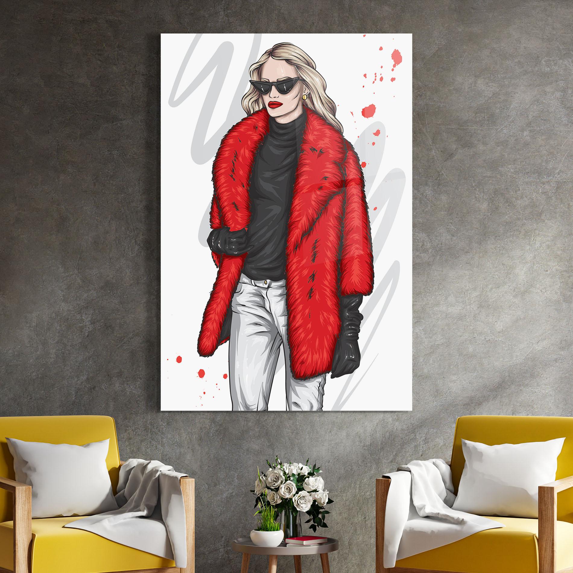 Üvegkép Black Blouse Woman mockup 4