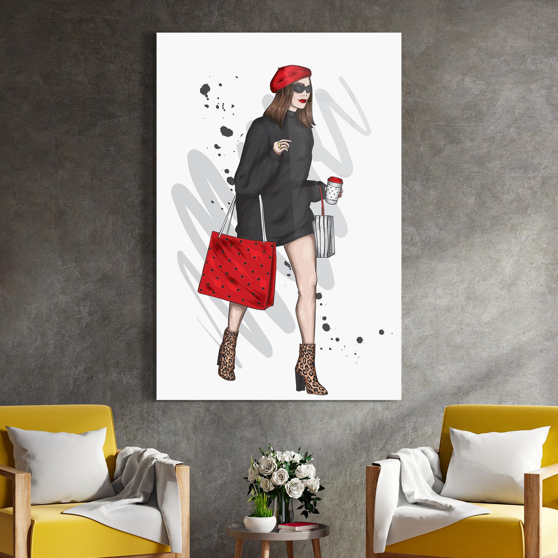 Üvegkép Black Red Outfit mockup 4