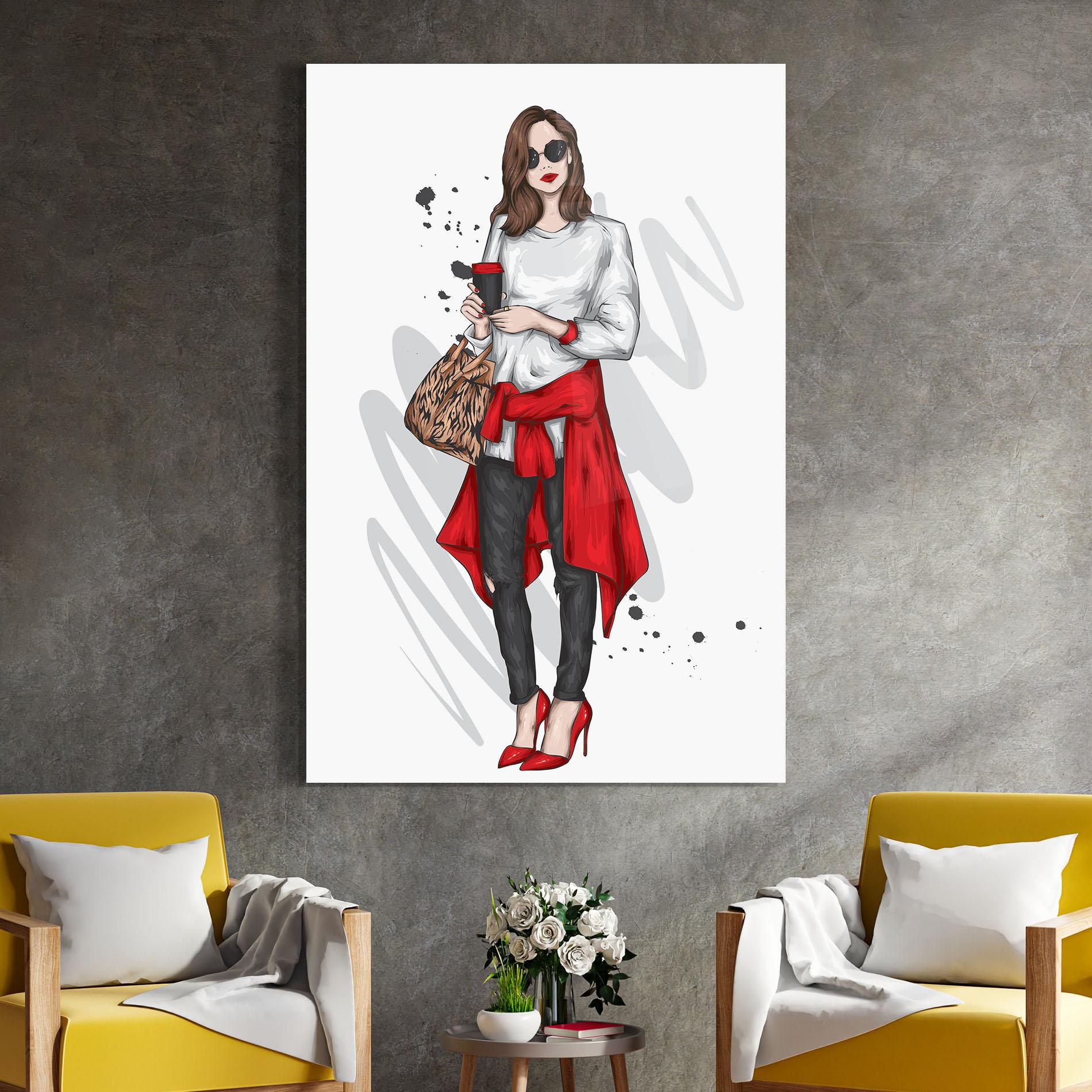 Üvegkép White Blouse Woman mockup 4