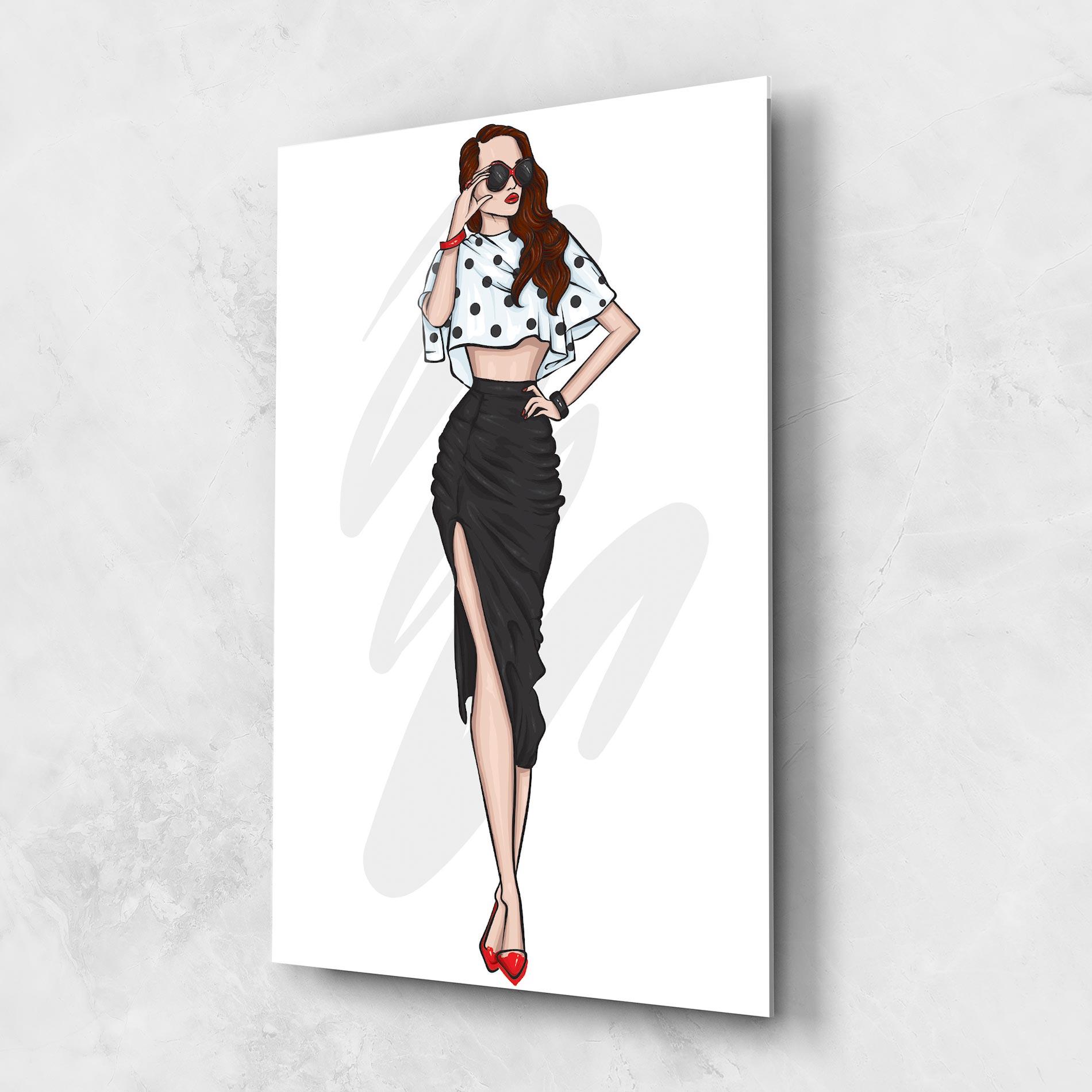 Üvegkép Black Skirt Diva mockup 1