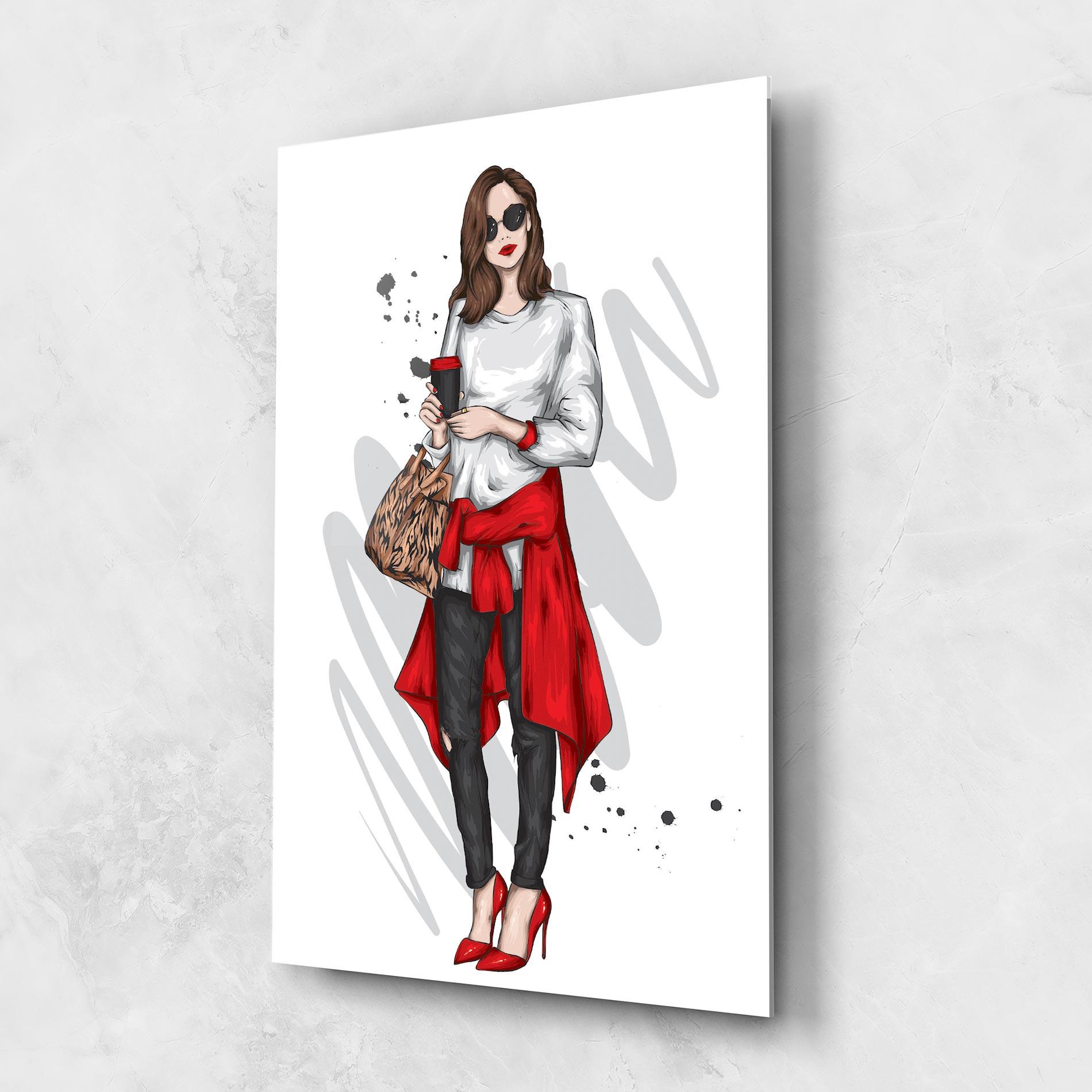 Üvegkép White Blouse Woman mockup 1