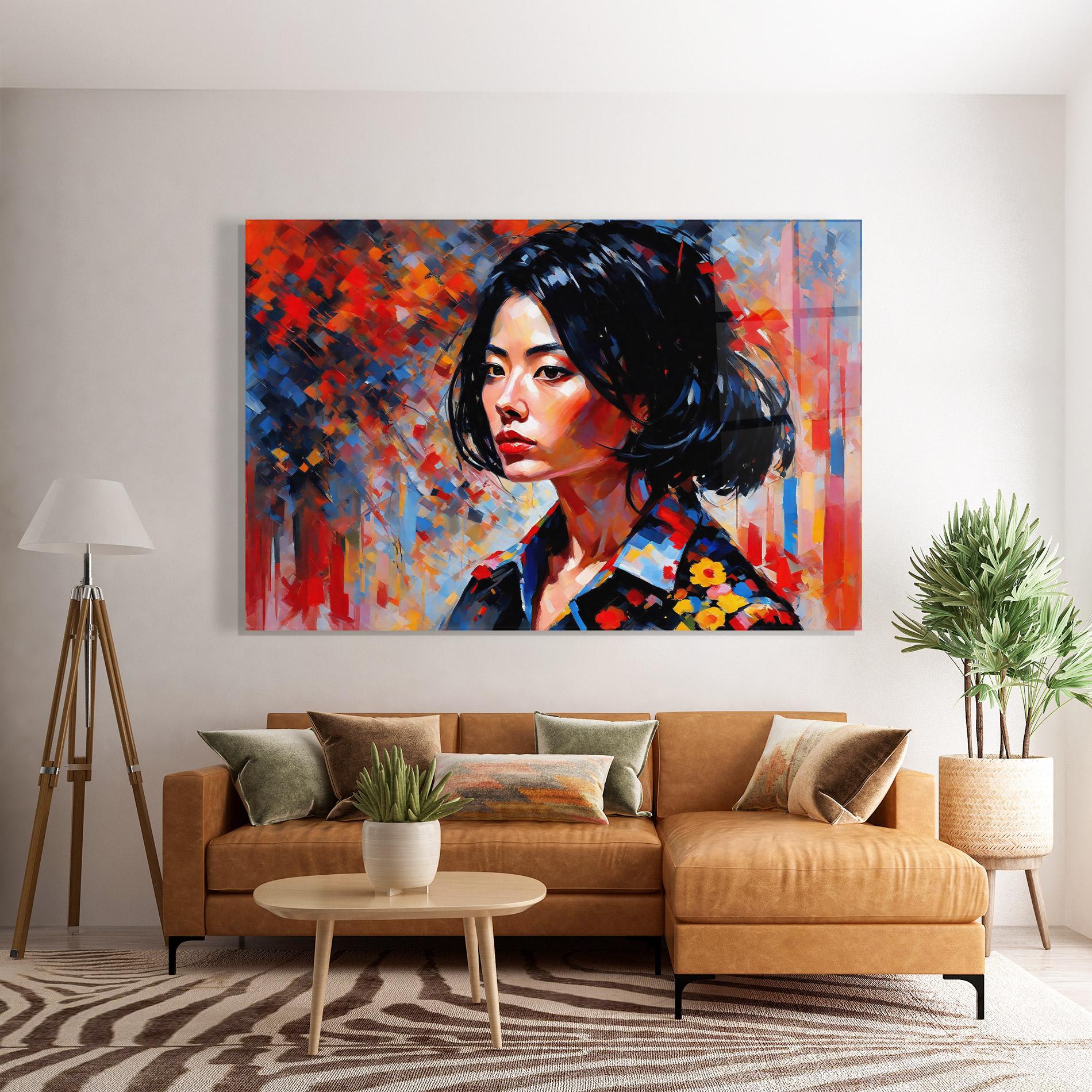 Üvegkép Beautiful Asian Woman mockup 7