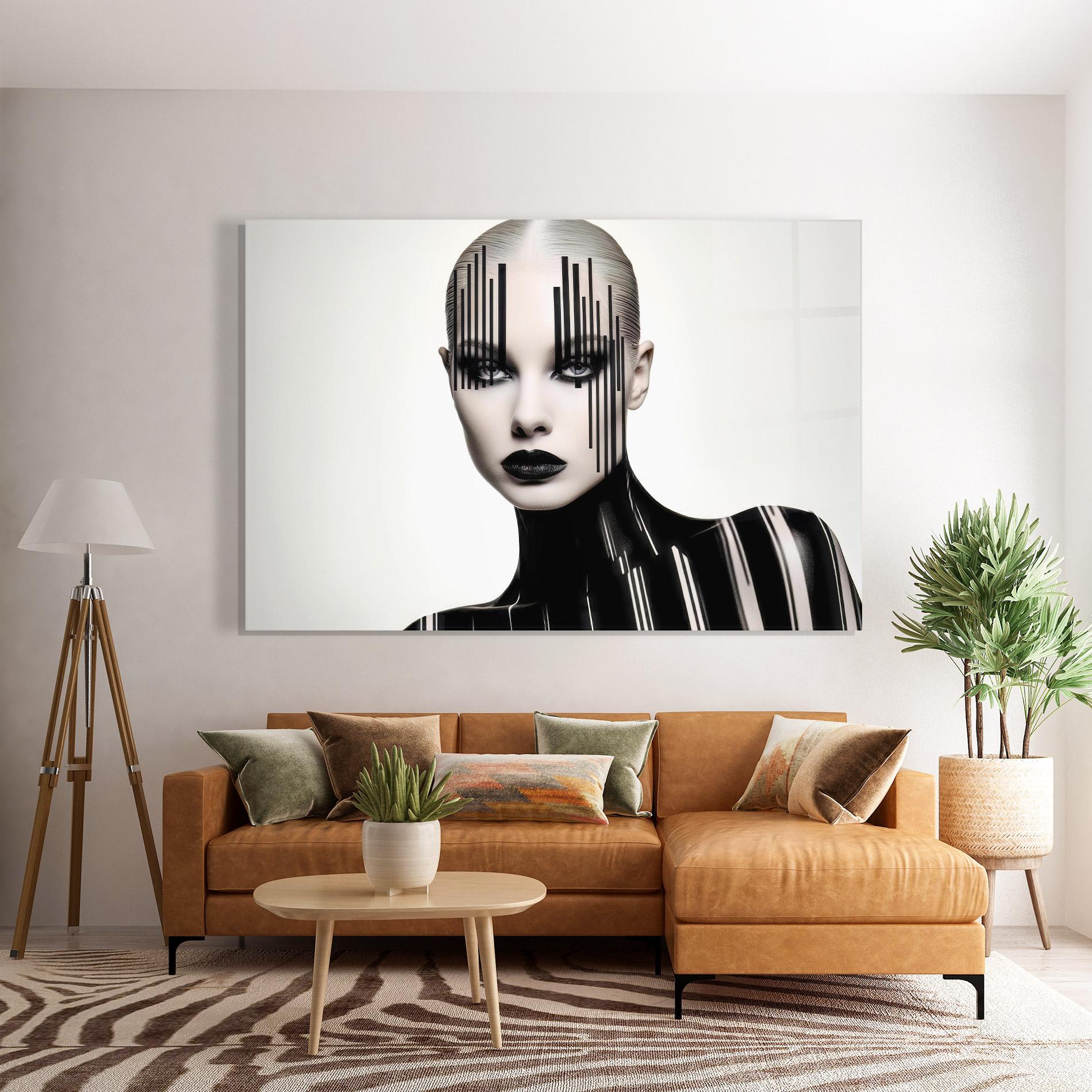 Üvegkép Black Lips And Outfit mockup 7